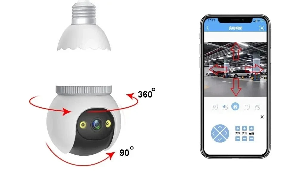 WiFi 3MP Smart Bulb Night Color Camera - 3 Month warranty
