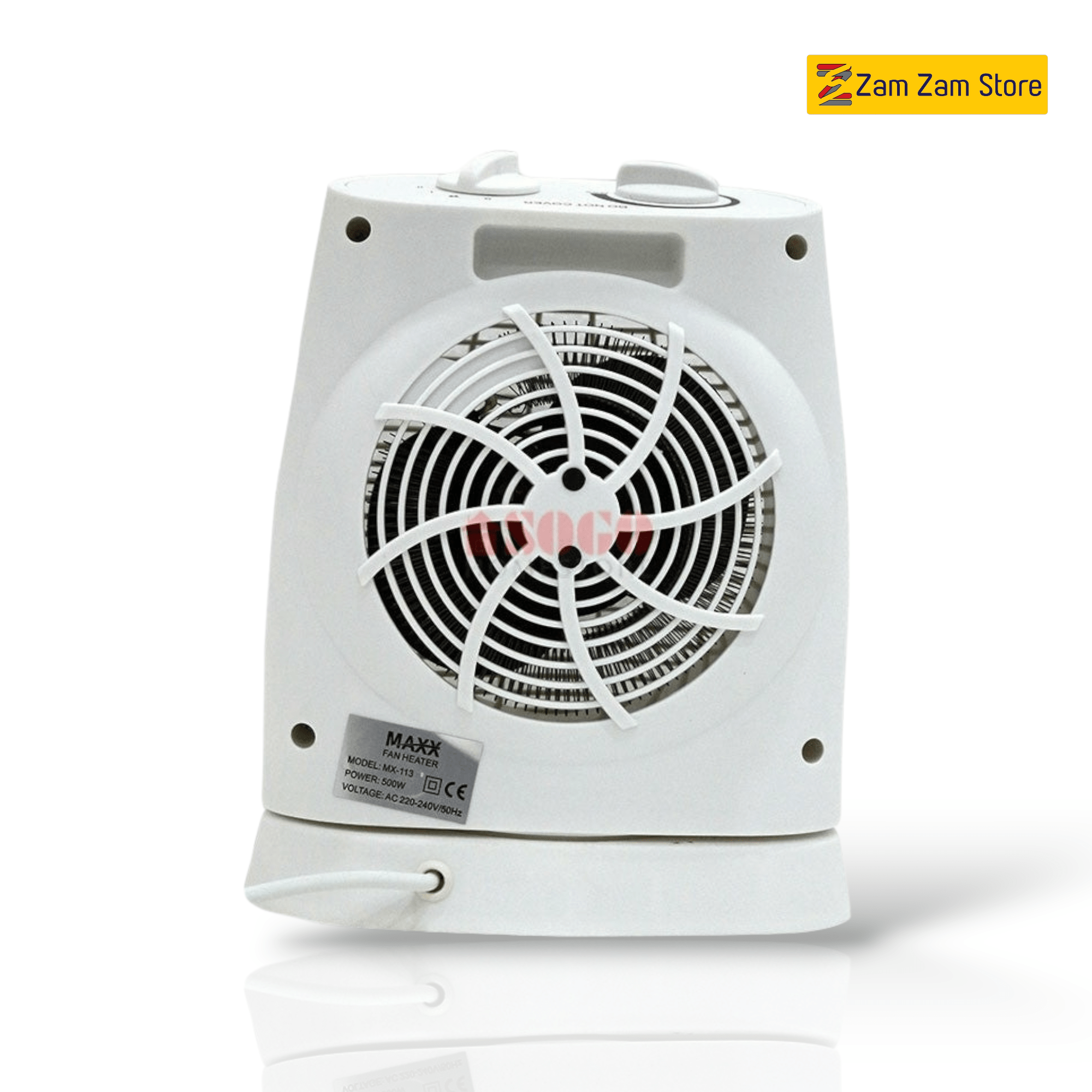 MAXX Electric Fan Heater MX-113 (Cool / Warm / Hot – 2000W) - Zam Zam Store