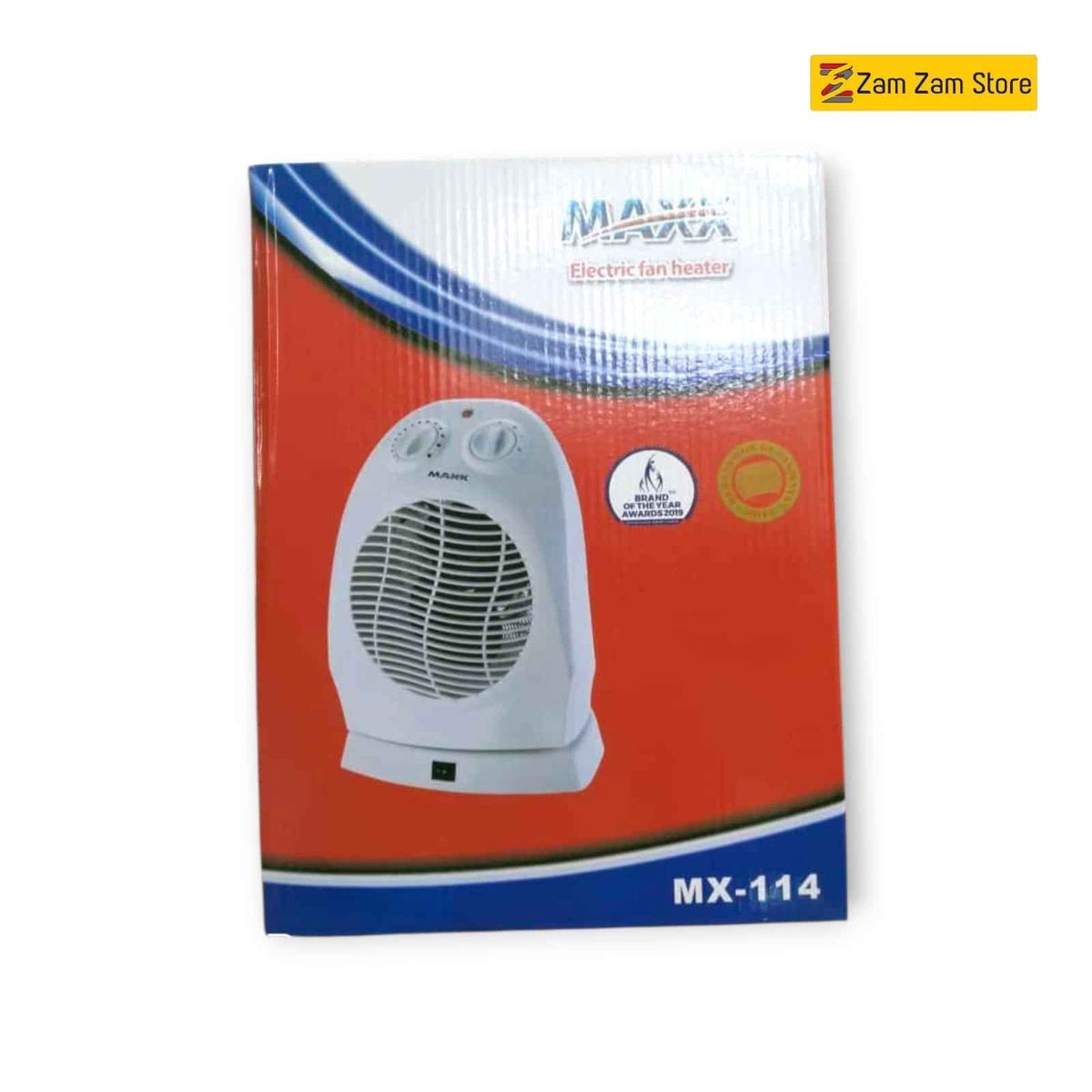 MAXX Electric Fan Heater MX-114 (Cool / Warm / Hot) - Zam Zam Store