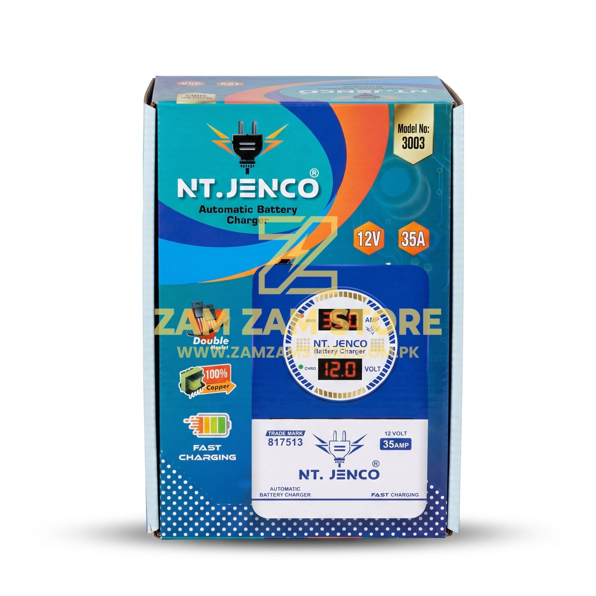 NT. JENCO 12V 35A Automatic Battery Charger with Digital Display - Zam Zam Store