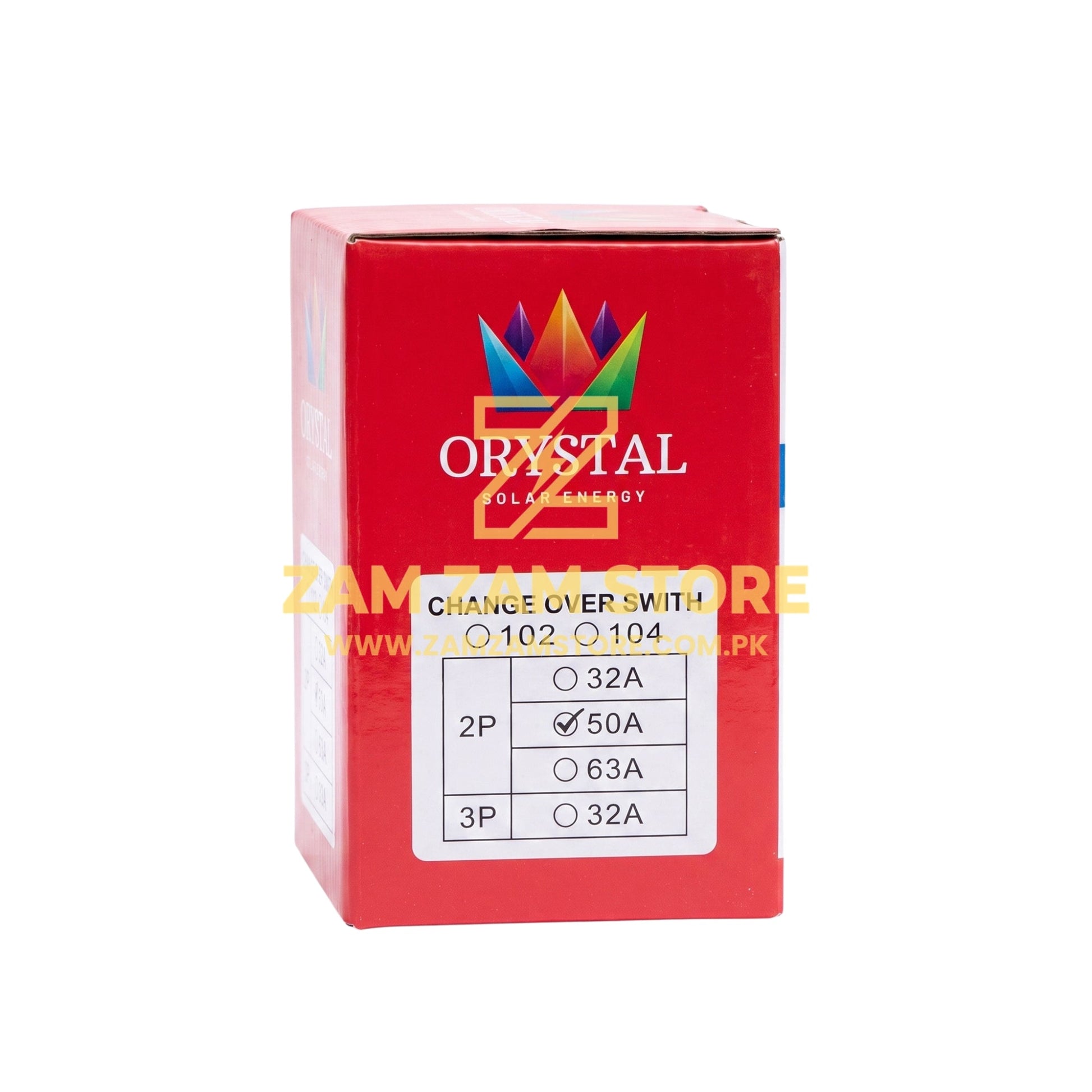ORYSTAL 50A 2 Pole Change Over Switch | 102 Type - Zam Zam Store