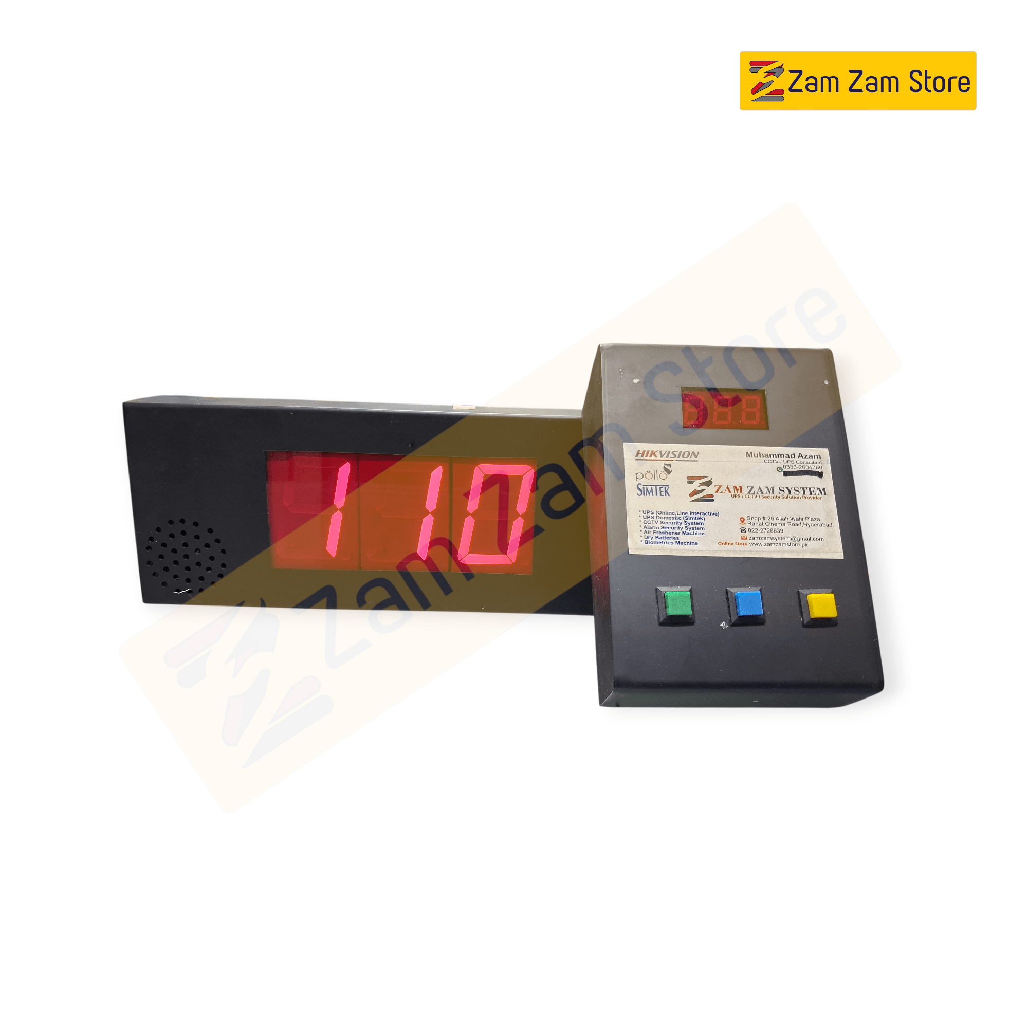 Patient Ticket Counter System – 3 Digit Display (Wired QMS) - Zam Zam Store