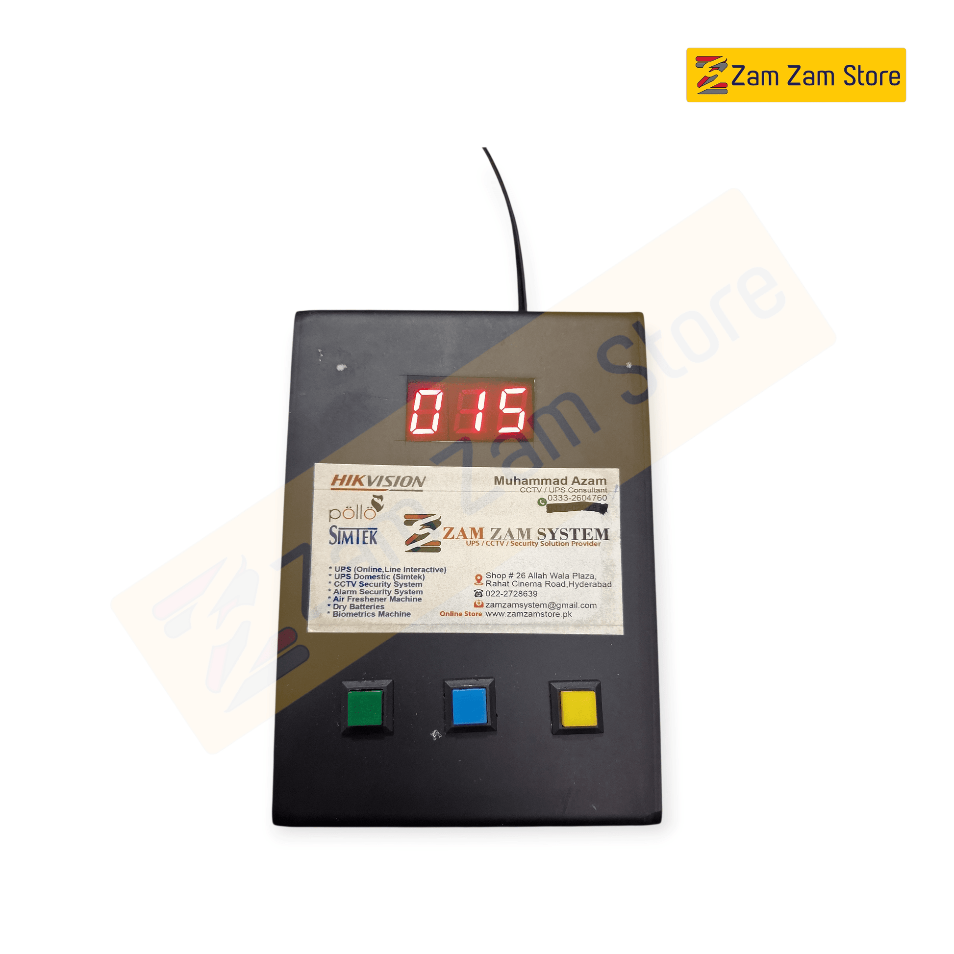 Patient Ticket Counter System – 3 Digit Display (Wired QMS) - Zam Zam Store