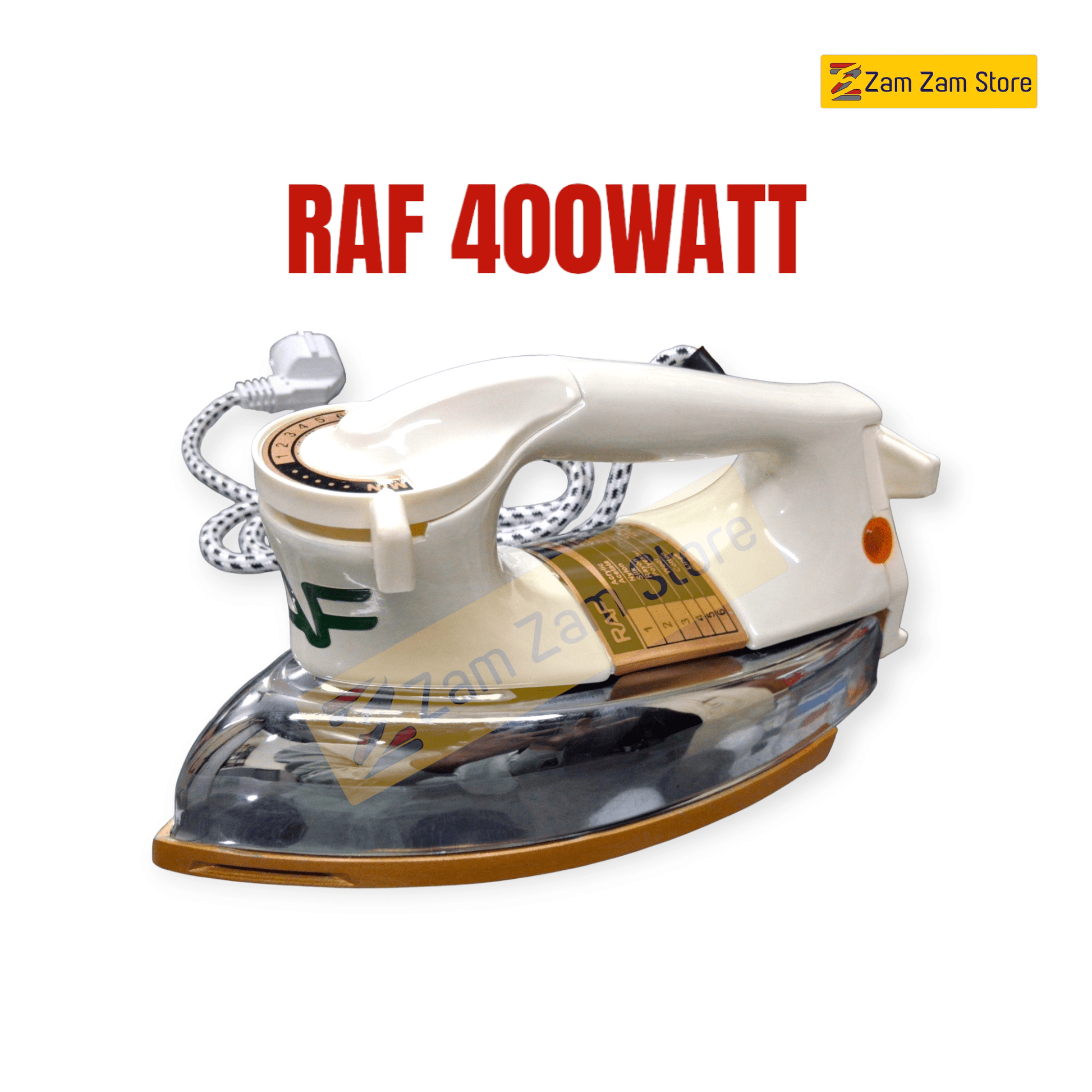 RAF 400W Electric Energy Saving Iron - 1 year Element warranty. Free delivery - Zam Zam Store