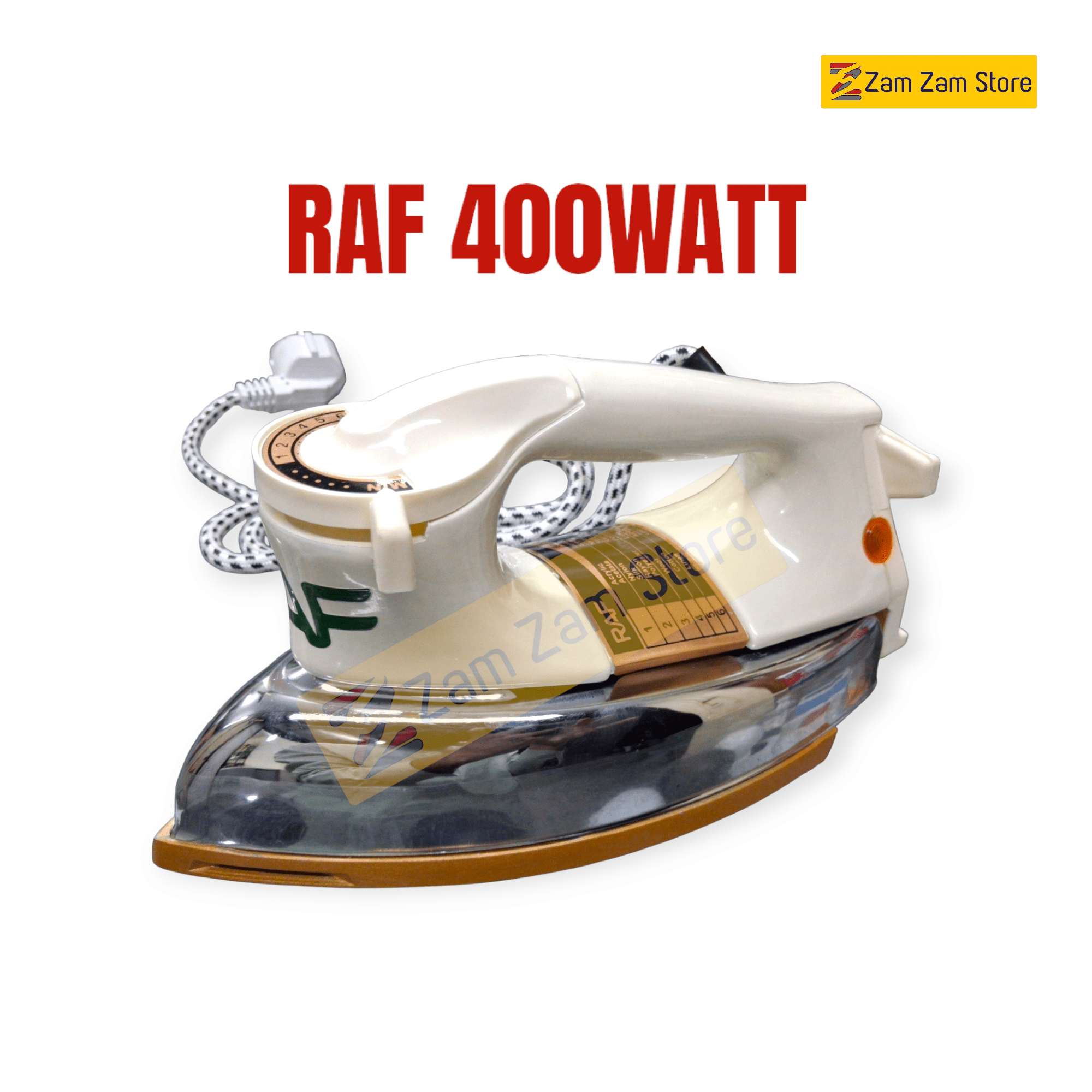 RAF 400W Electric Energy Saving Iron - 1 year Element warranty. Free delivery - Zam Zam Store