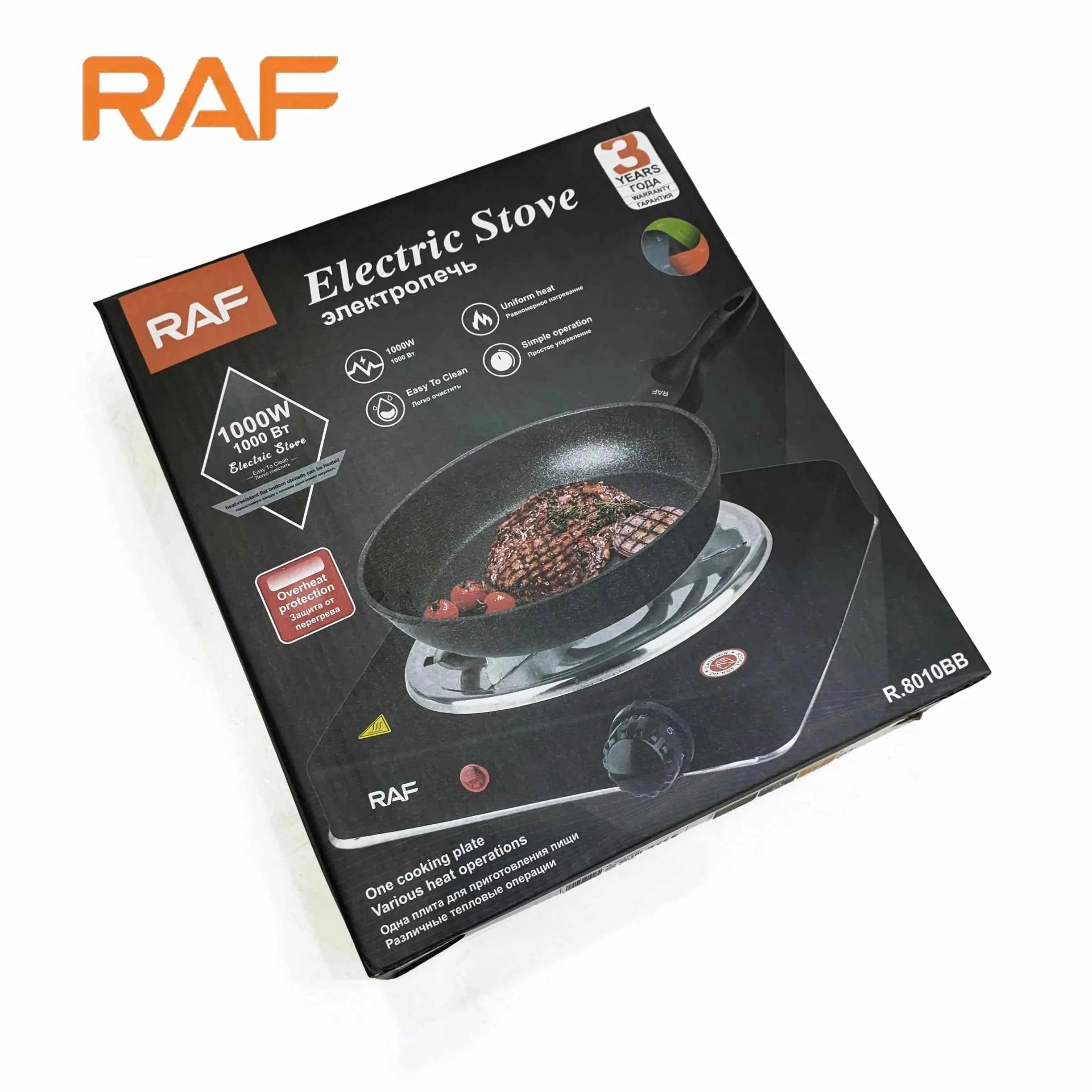 RAF Electric Stove & Hot Plate – 1000W Black - Zam Zam Store