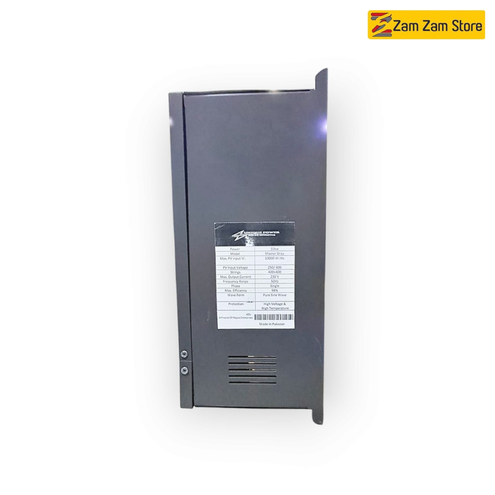 Unique Power - Direct Solar Inverter 10kw - Local Pak Made - (without Battery without Wapda) - Zam Zam Store