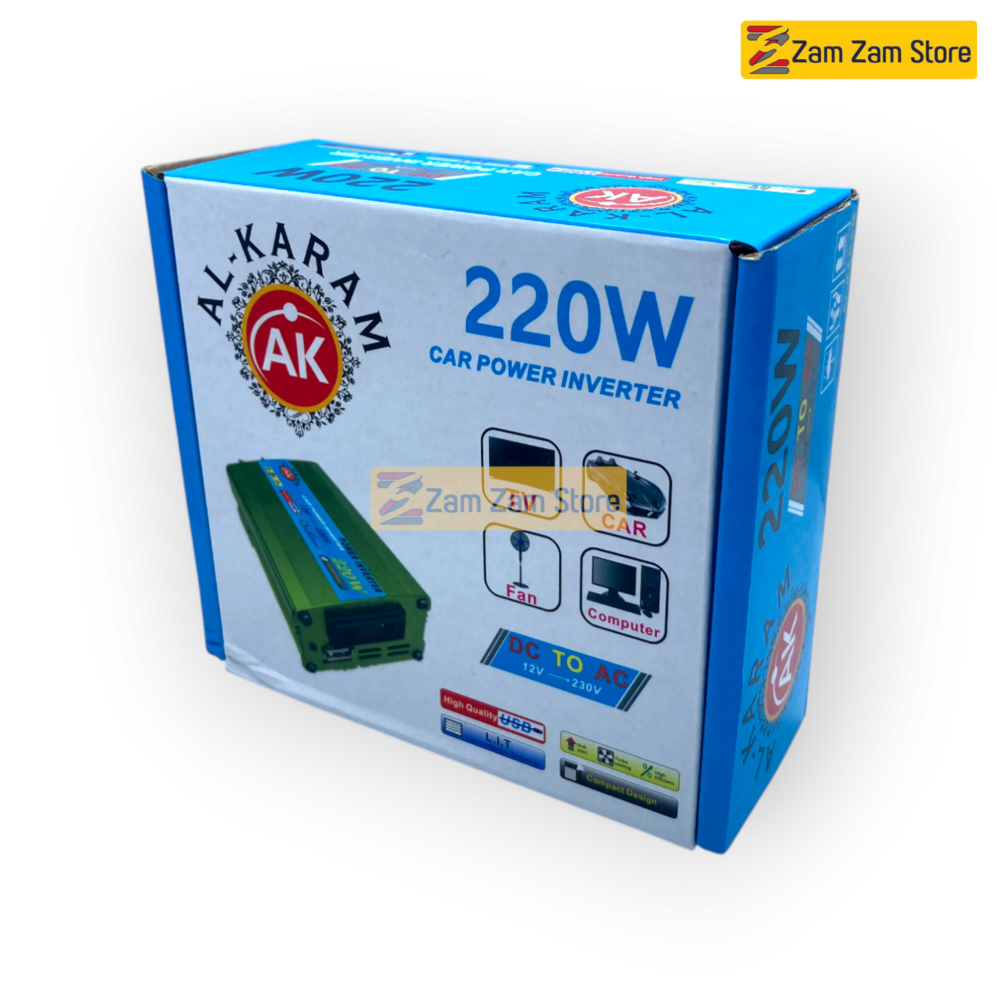 AL KARAM DC Converter 220W DC 12V to AC220V Inverter - Zam Zam Store
