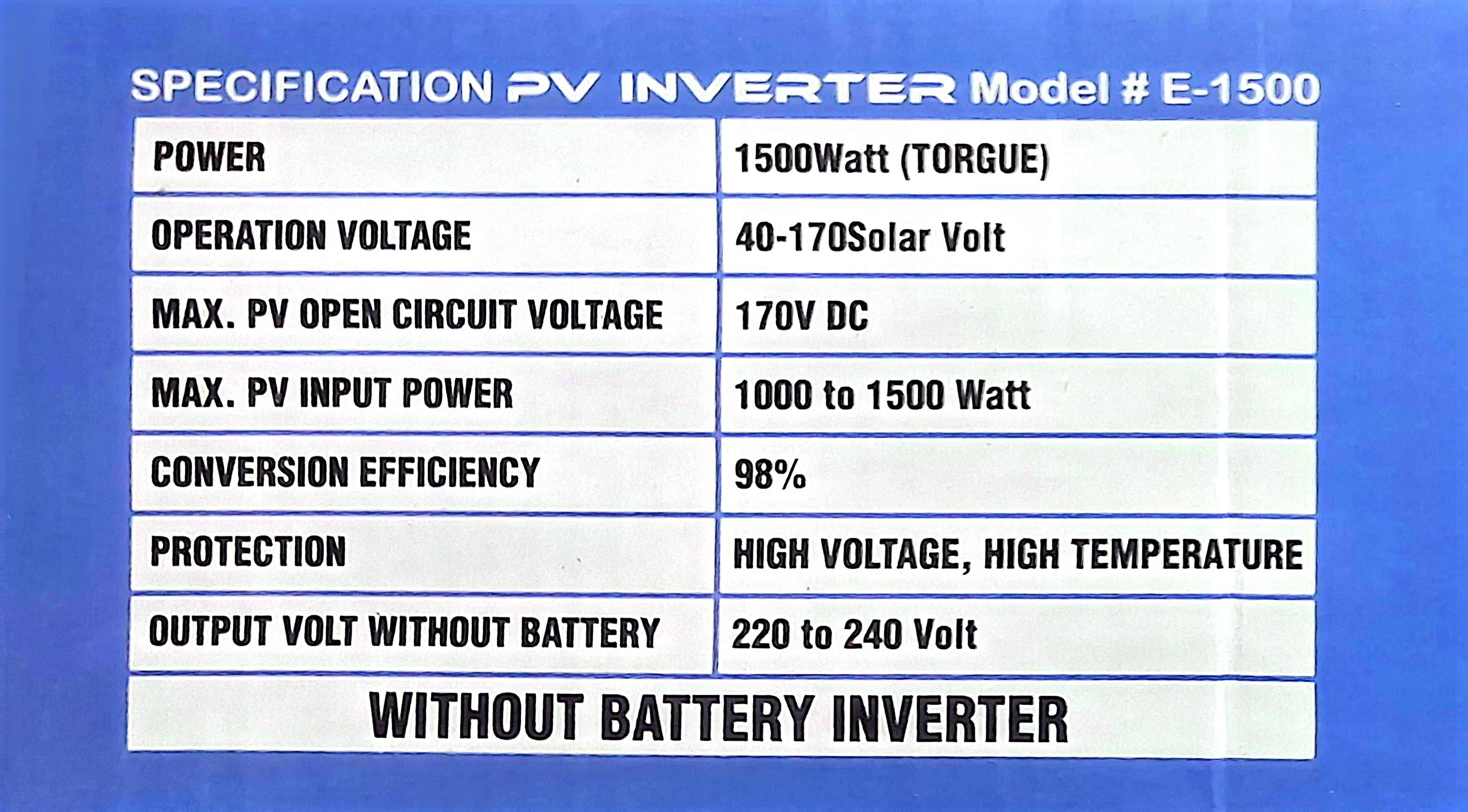 ENERGY 1.5KW PV Inverter Without battery Solar inverter - 1-3 Panel Support-Free delivery