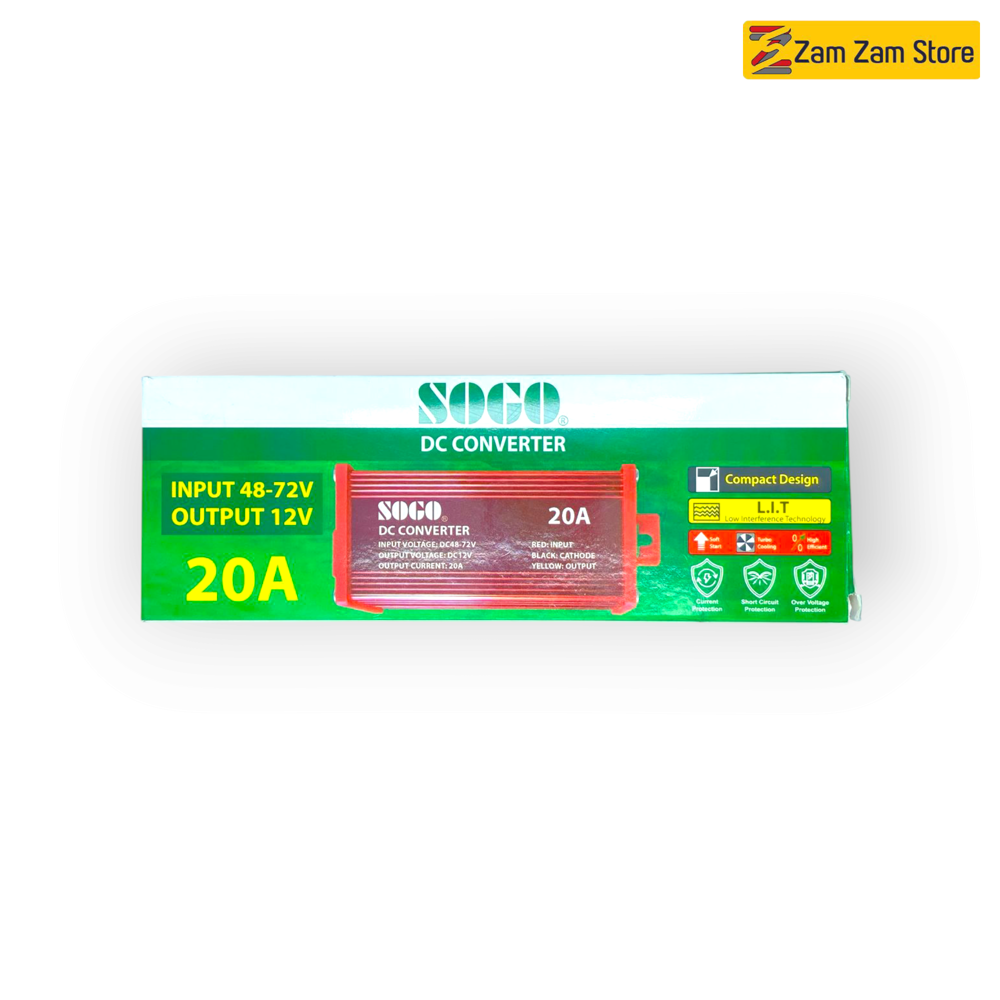 SOGO 20A DC Converter | High-Power 48V to 72V Input Voltage Converter (15A Max Load) - Zam Zam Store
