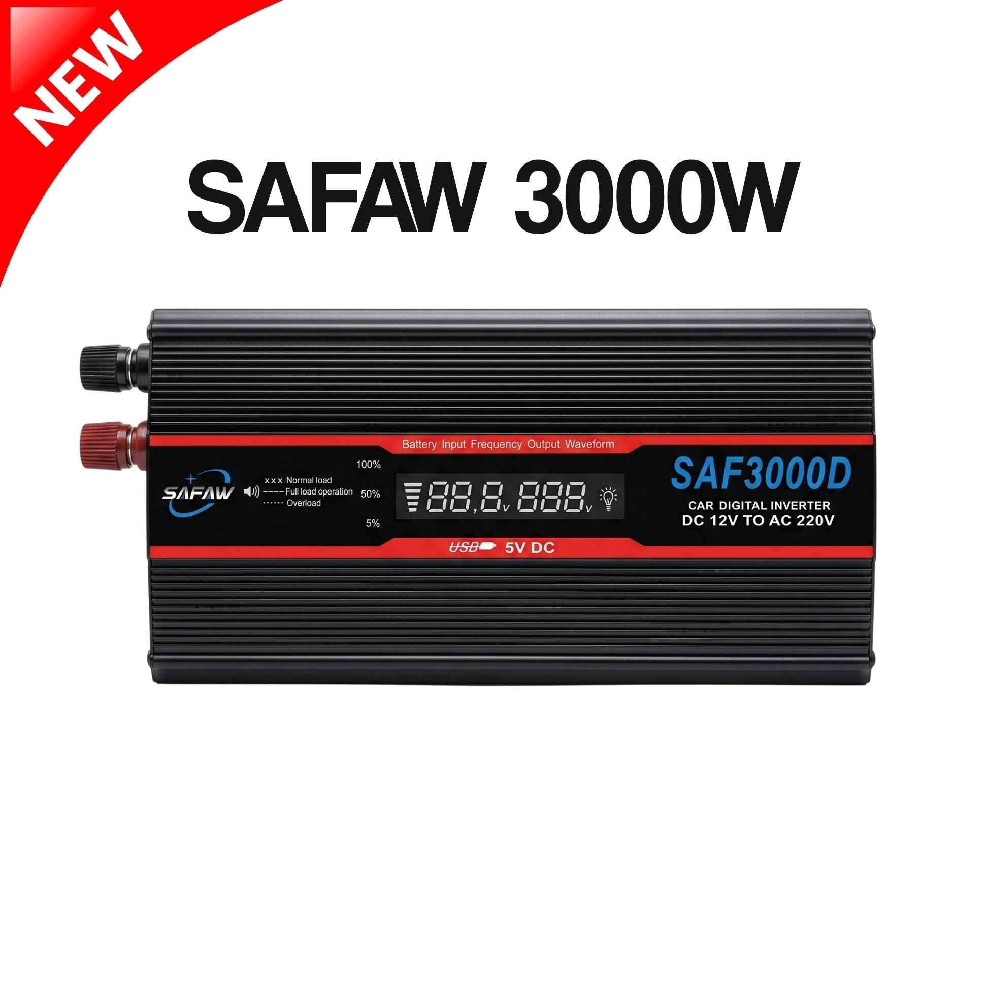 SAFAW 3000W Inverter 12V to 220V With Screen - Zam Zam Store