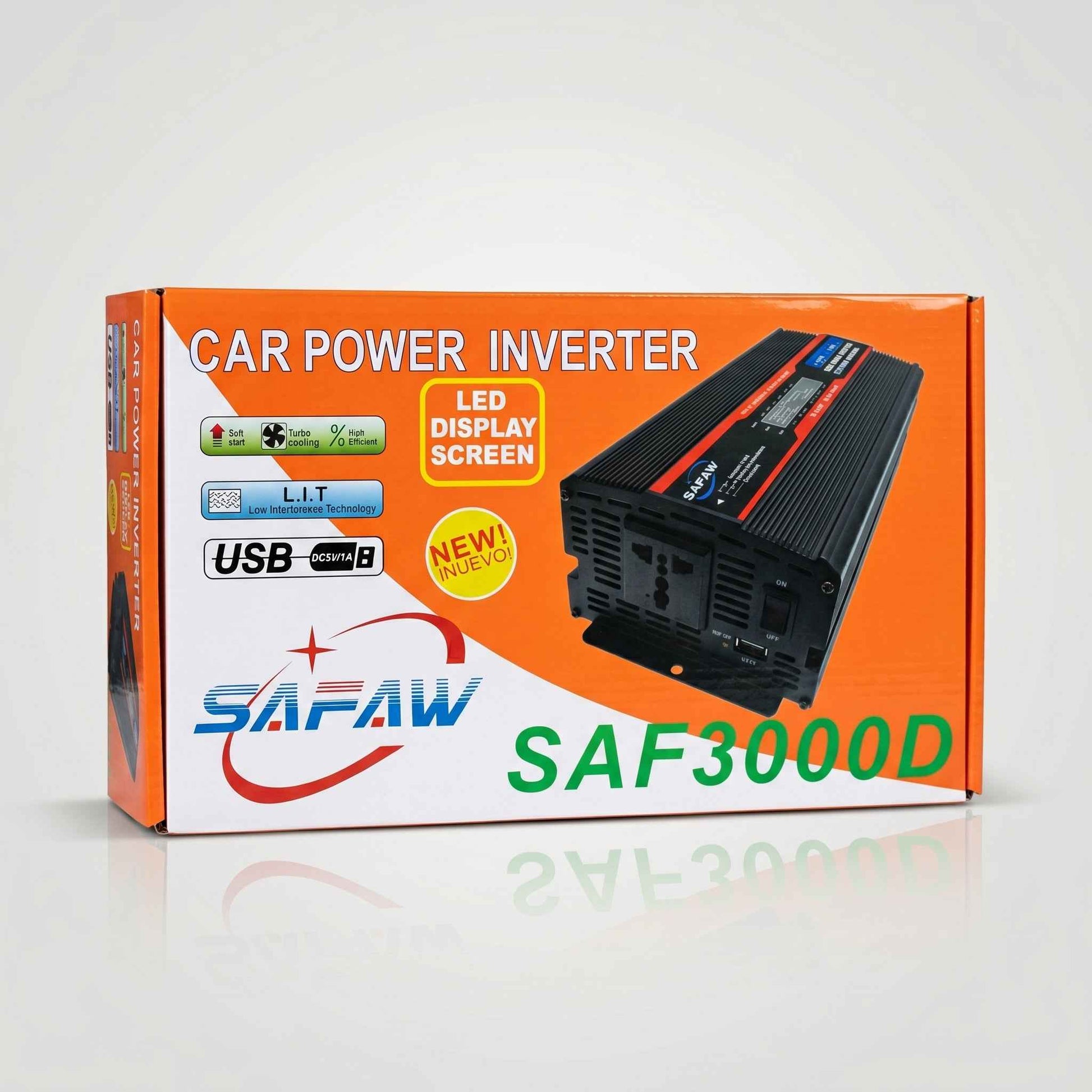 SAFAW 3000W Inverter 12V to 220V With Screen - Zam Zam Store