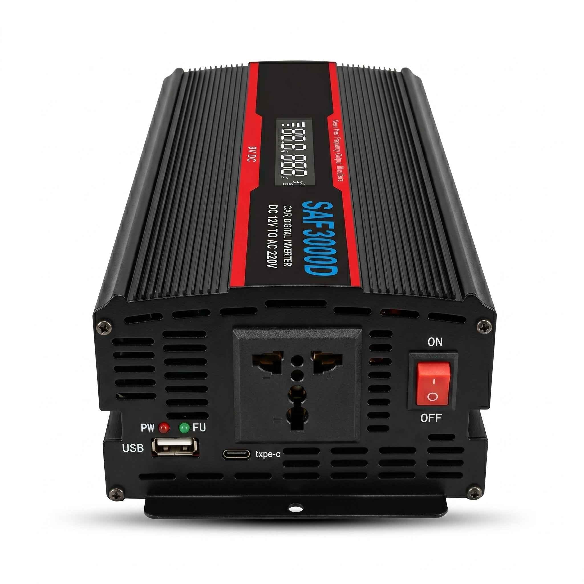 SAFAW 3000W Inverter 12V to 220V With Screen - Zam Zam Store