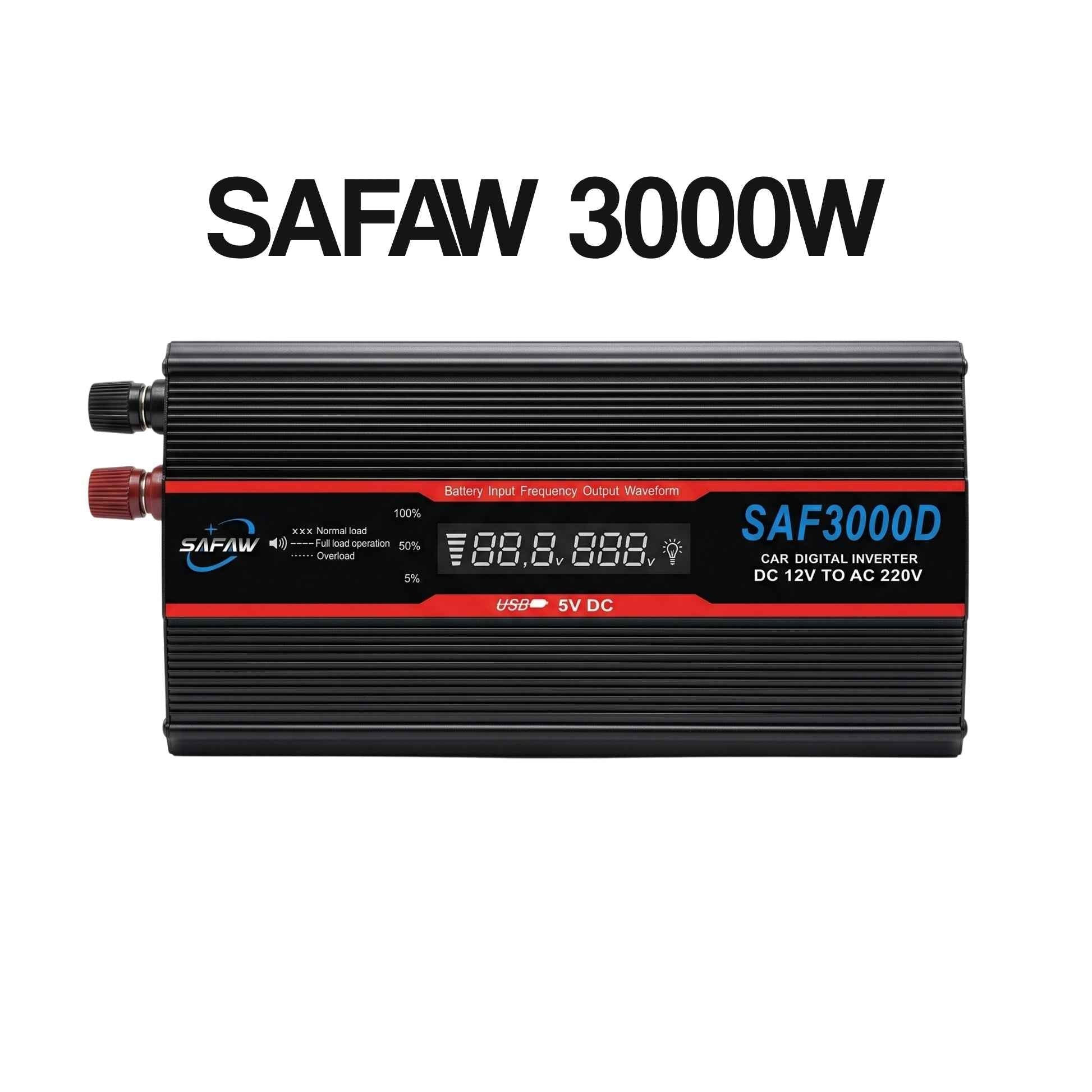 SAFAW 3000W Inverter 12V to 220V With Screen - Zam Zam Store
