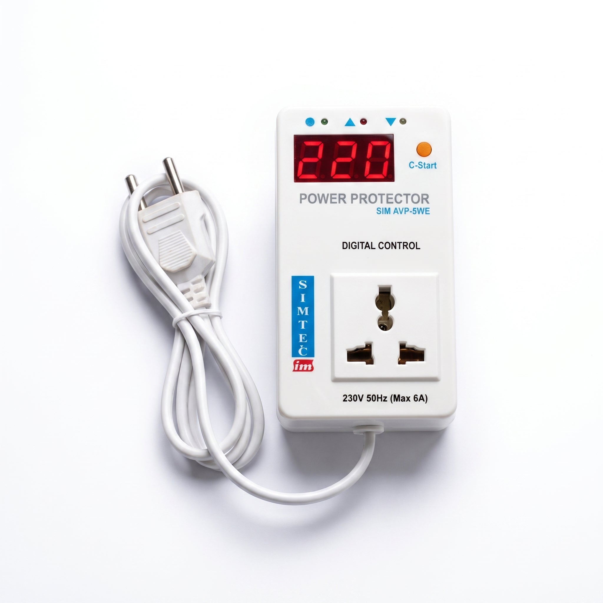 SIMTEC Digital Voltage Protector 6A | High & Low Voltage Protection - Zam Zam Store