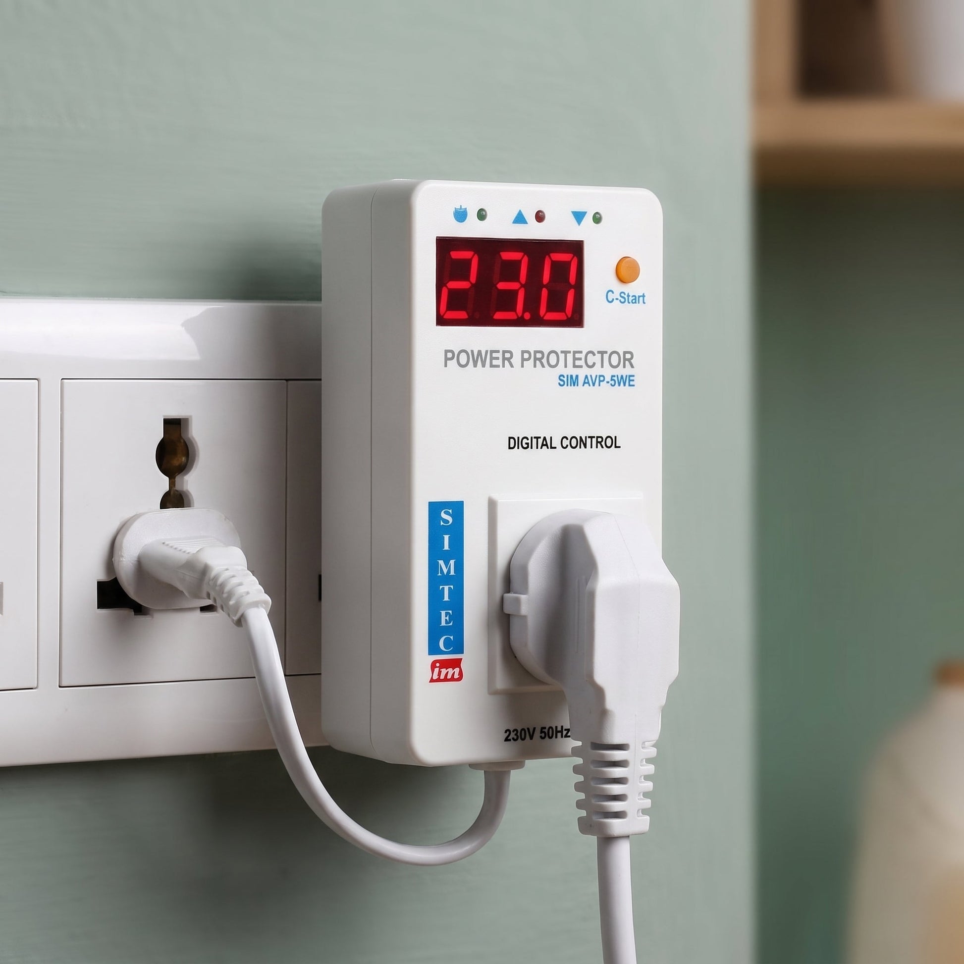 SIMTEC Digital Voltage Protector 6A | High & Low Voltage Protection - Zam Zam Store