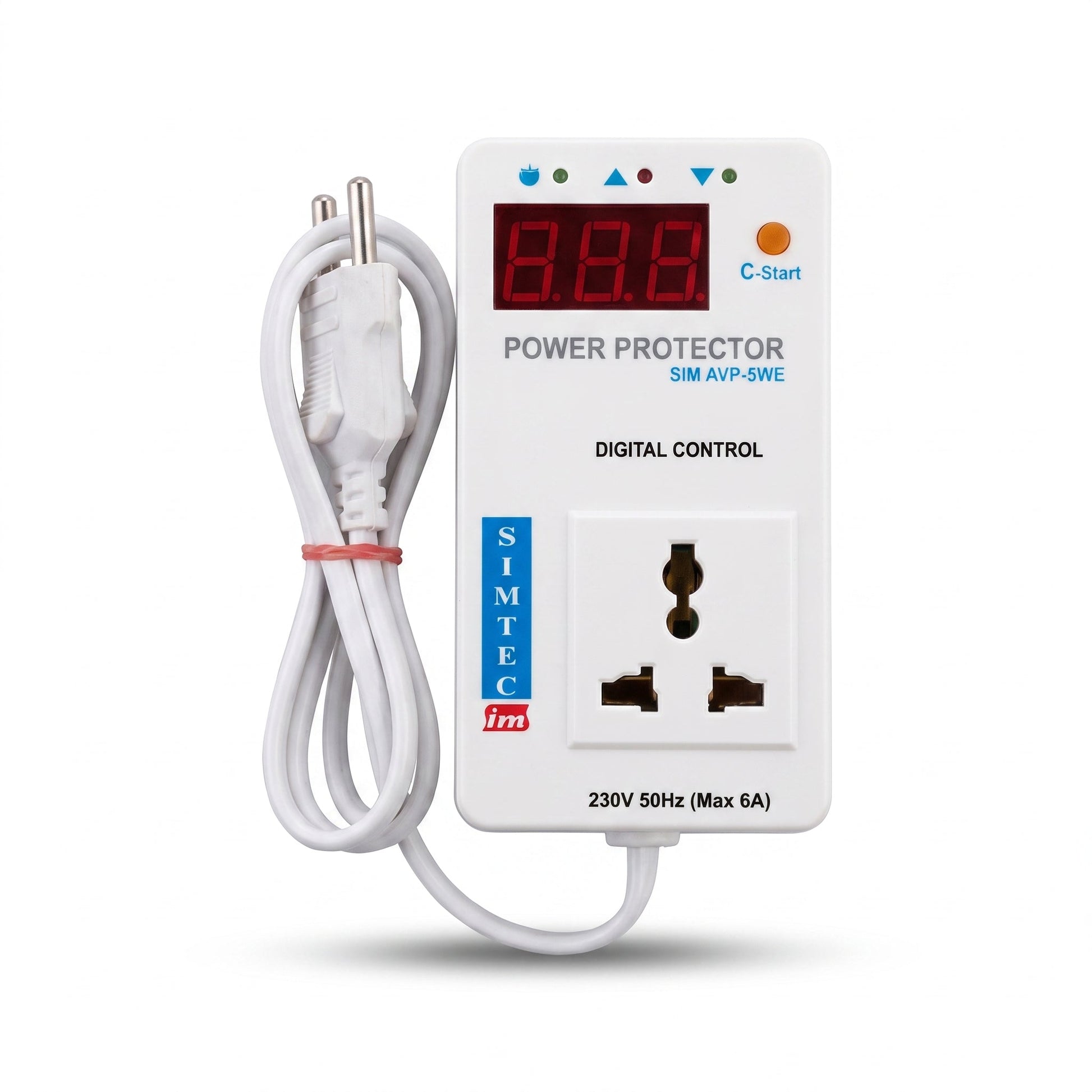 SIMTEC Digital Voltage Protector 6A | High & Low Voltage Protection - Zam Zam Store