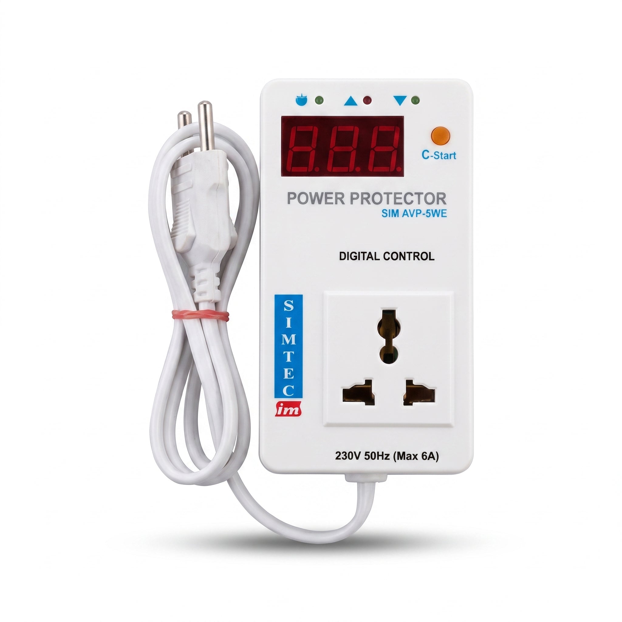 SIMTEC Digital Voltage Protector 6A | High & Low Voltage Protection - Zam Zam Store