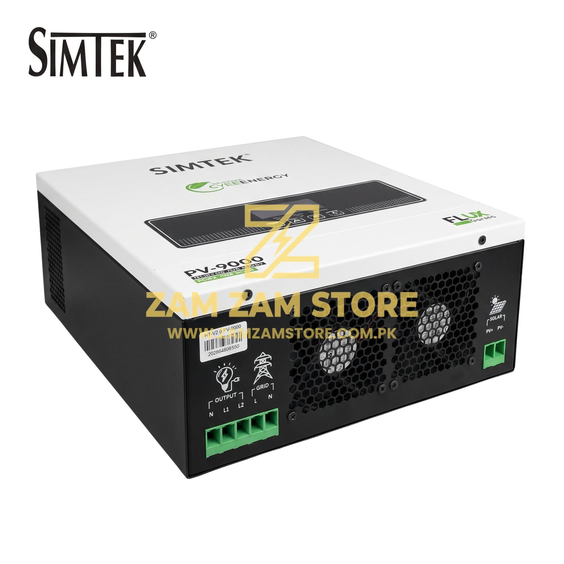 Simtek Flux PV9000 6KW Battery-Less Solar Inverter | Grid Sharing | 2-16 Solar Panels - Free Delivery - Zam Zam Store