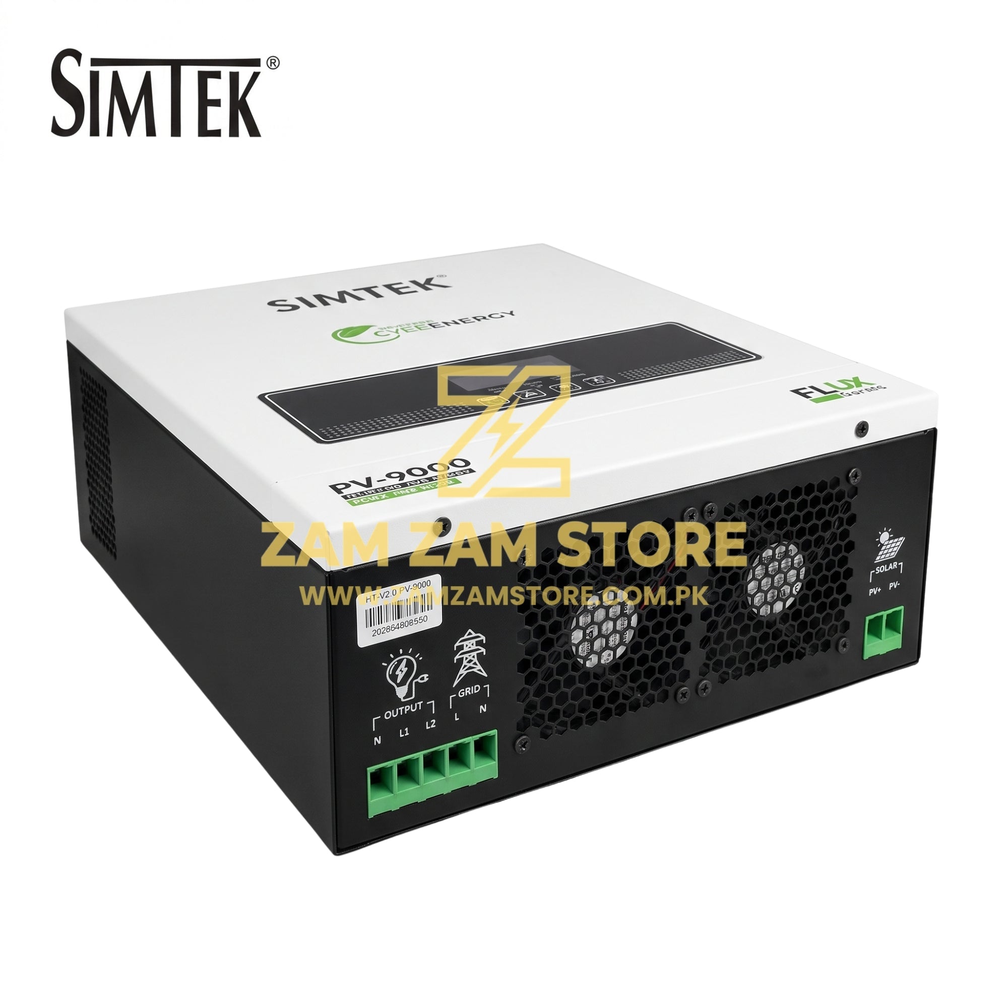 Simtek Flux PV9000 6KW Battery-Less Solar Inverter | Grid Sharing | 2-16 Solar Panels - Free Delivery - Zam Zam Store