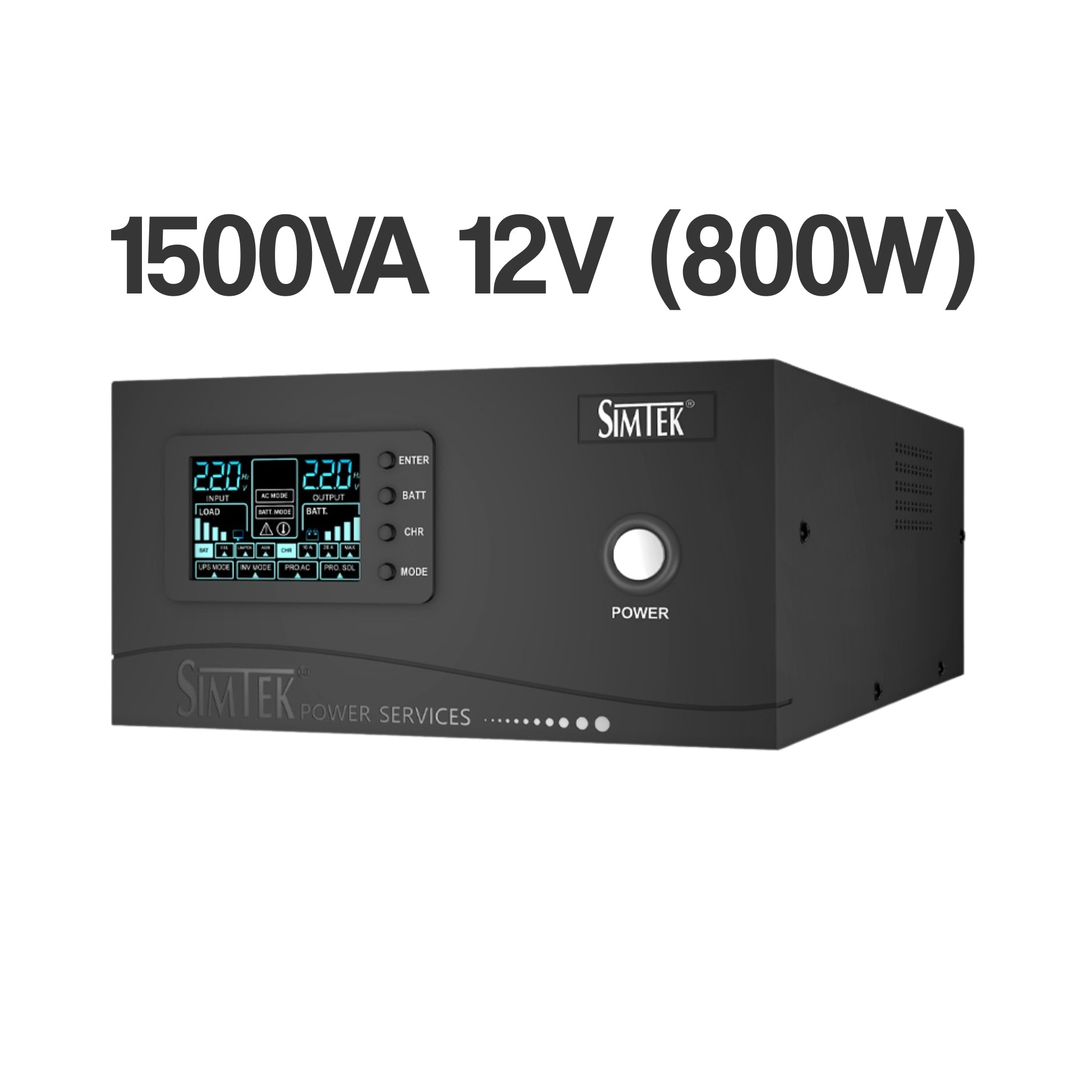 Simtek Pure Sine Wave Inverter 6+6 1500VA 800w 12V - Zam Zam Store