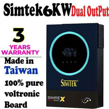 Simtek SIMREX (DUAL) 6KW-48V Hybrid Solar Inverter - Zam Zam Store