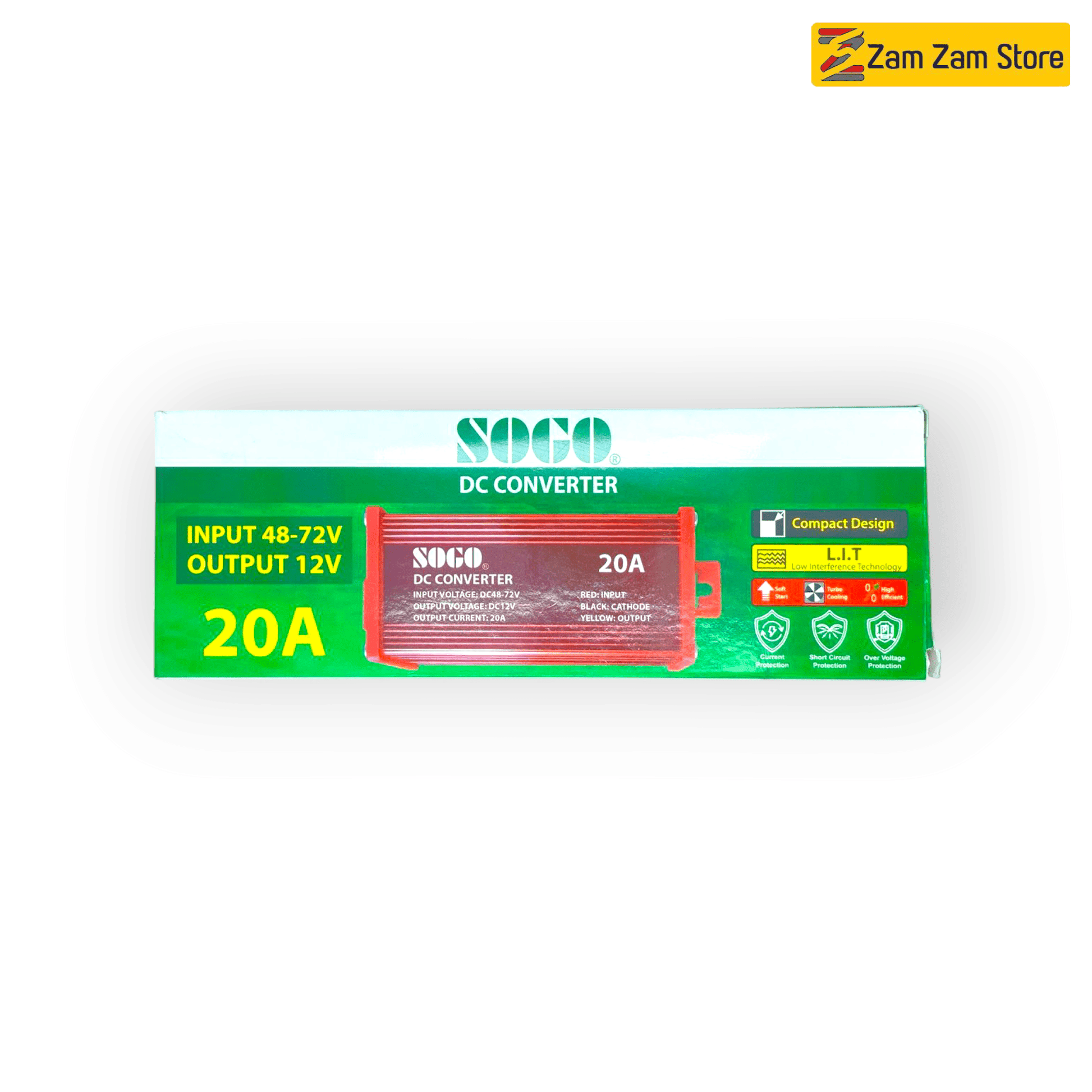 SOGO 20A DC Converter | High-Power 48V to 72V Input Voltage Converter (15A Max Load) - Zam Zam Store