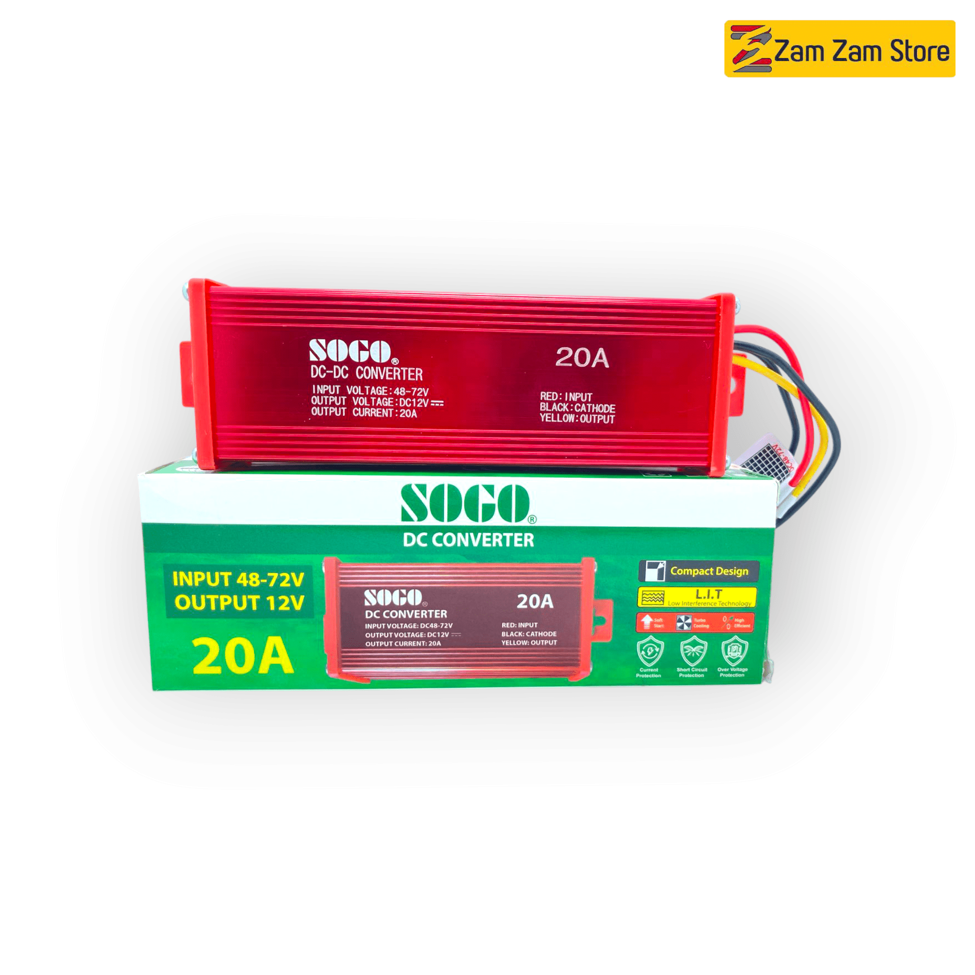 SOGO 20A DC Converter | High-Power 48V to 72V Input Voltage Converter (15A Max Load) - Zam Zam Store