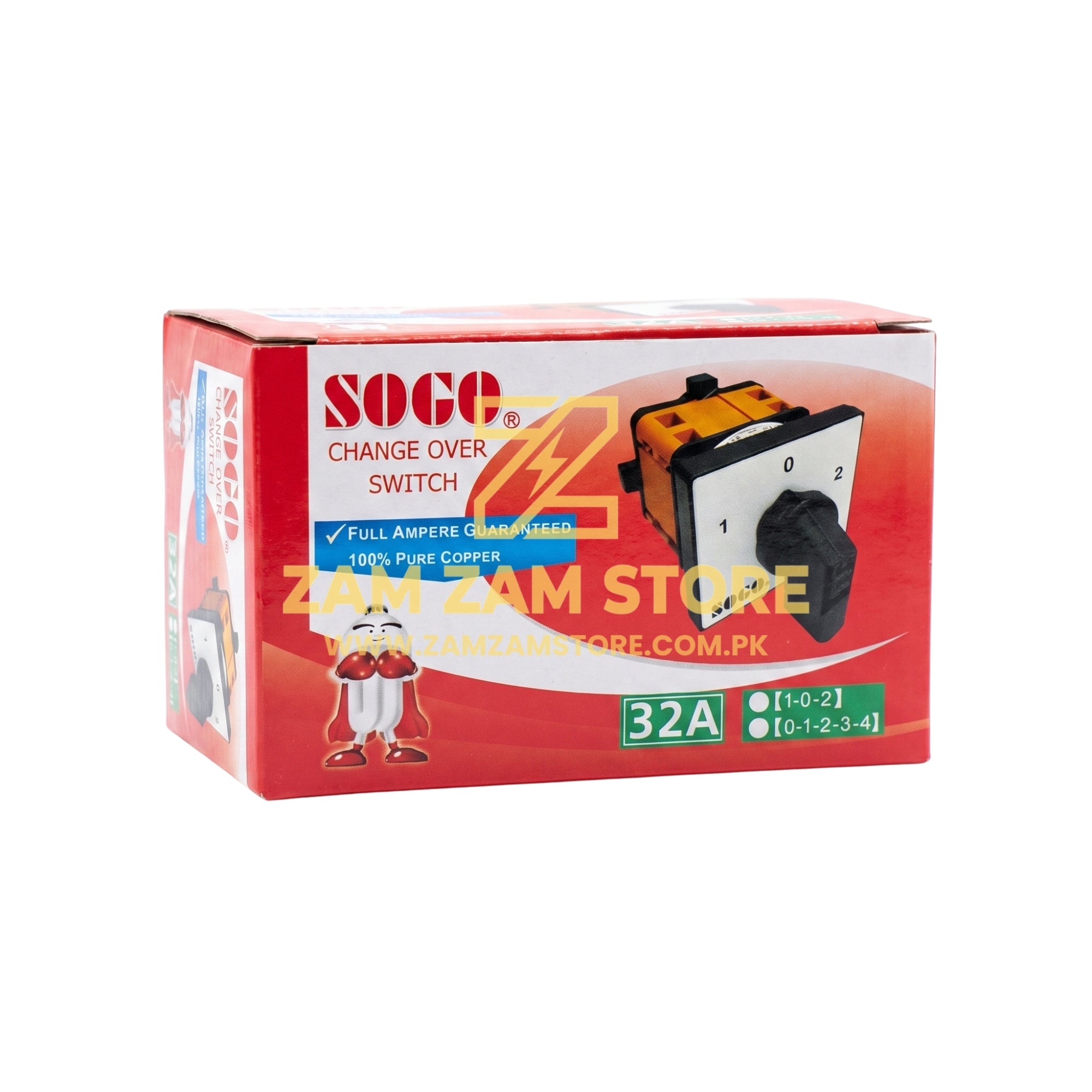 SOGO 32A Change Over Switch | 100% Pure Copper - Zam Zam Store