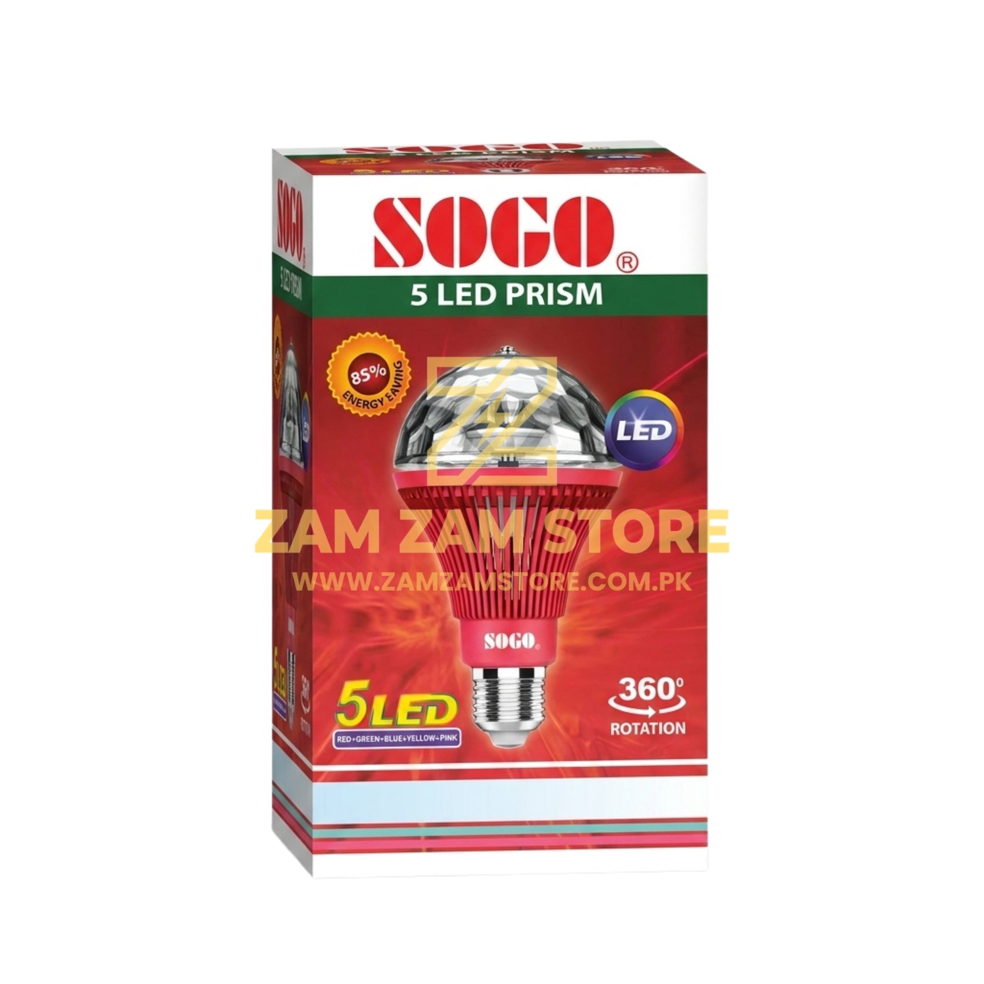 SOGO 5 LED Prism Revolving Lighting Lamp 5W – 360° Rotation - Zam Zam Store