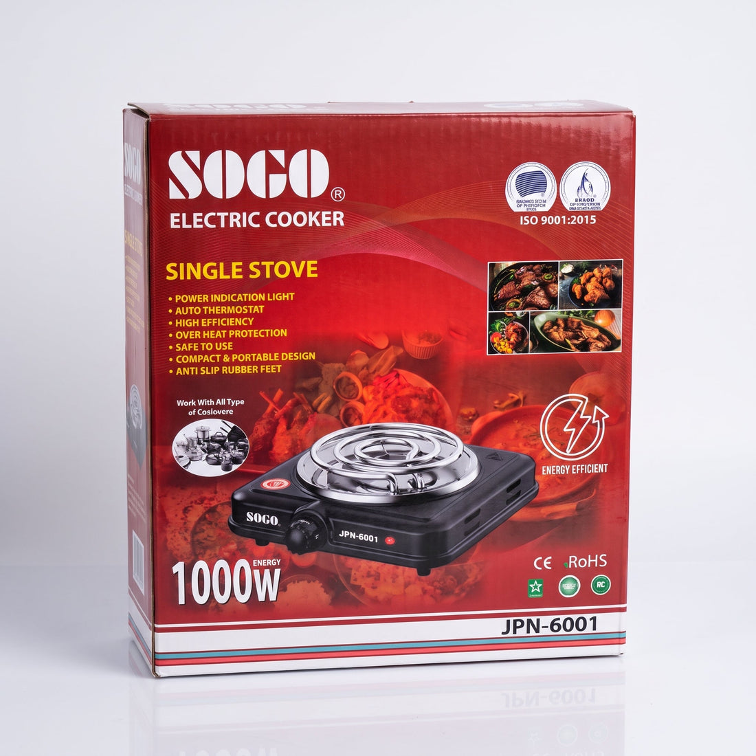 SOGO JPN-6001 Electric Cooker 1000W – Portable Single Burner Stove - Zam Zam Store