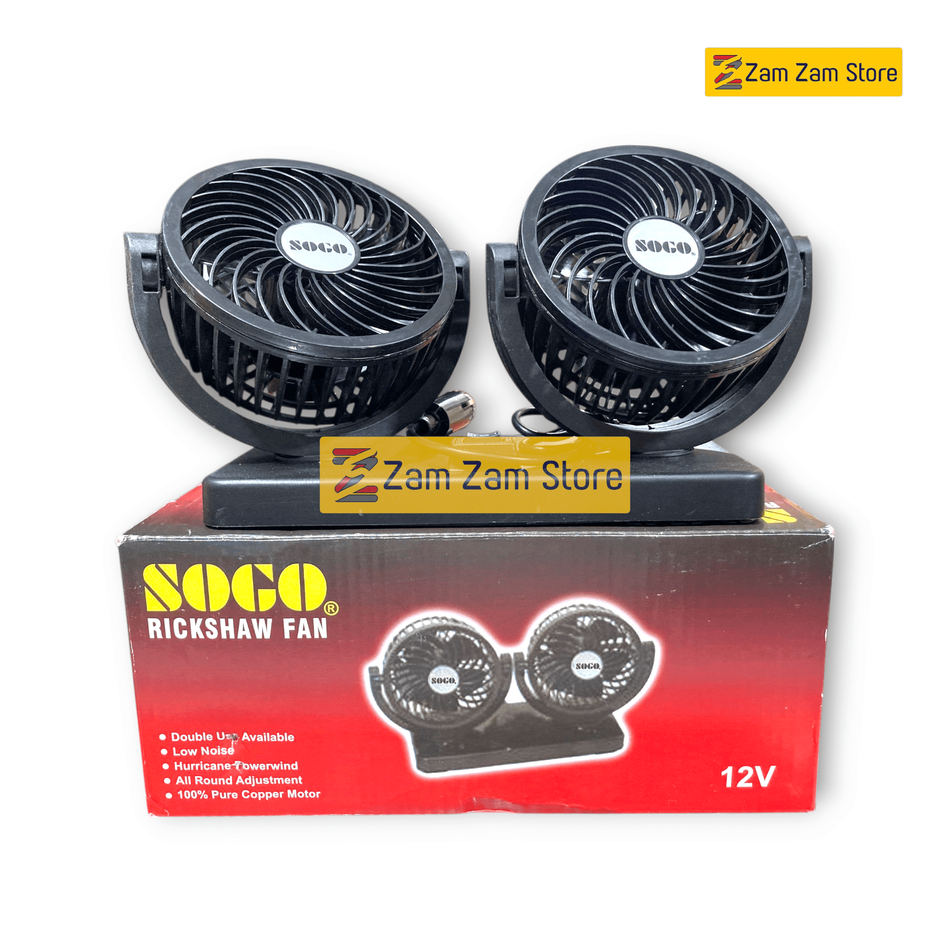 SOGO Portable Rikshaw & Car Fan 3 Fan - Zam Zam Store