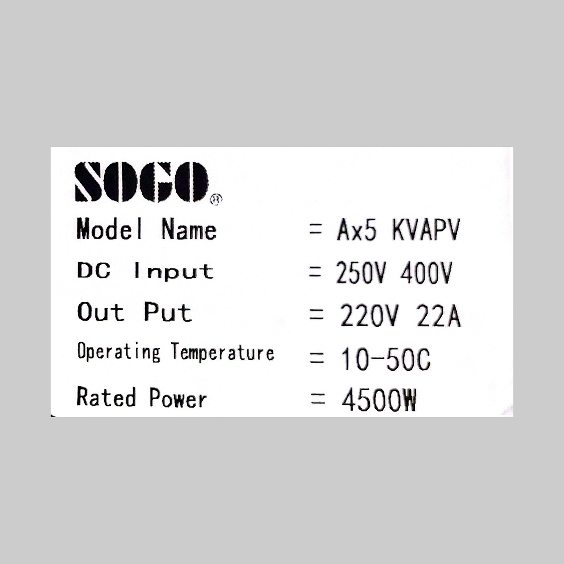 SOGO Solar Inverter 5.5KW NEXA - 1 year warranty - Zam Zam Store