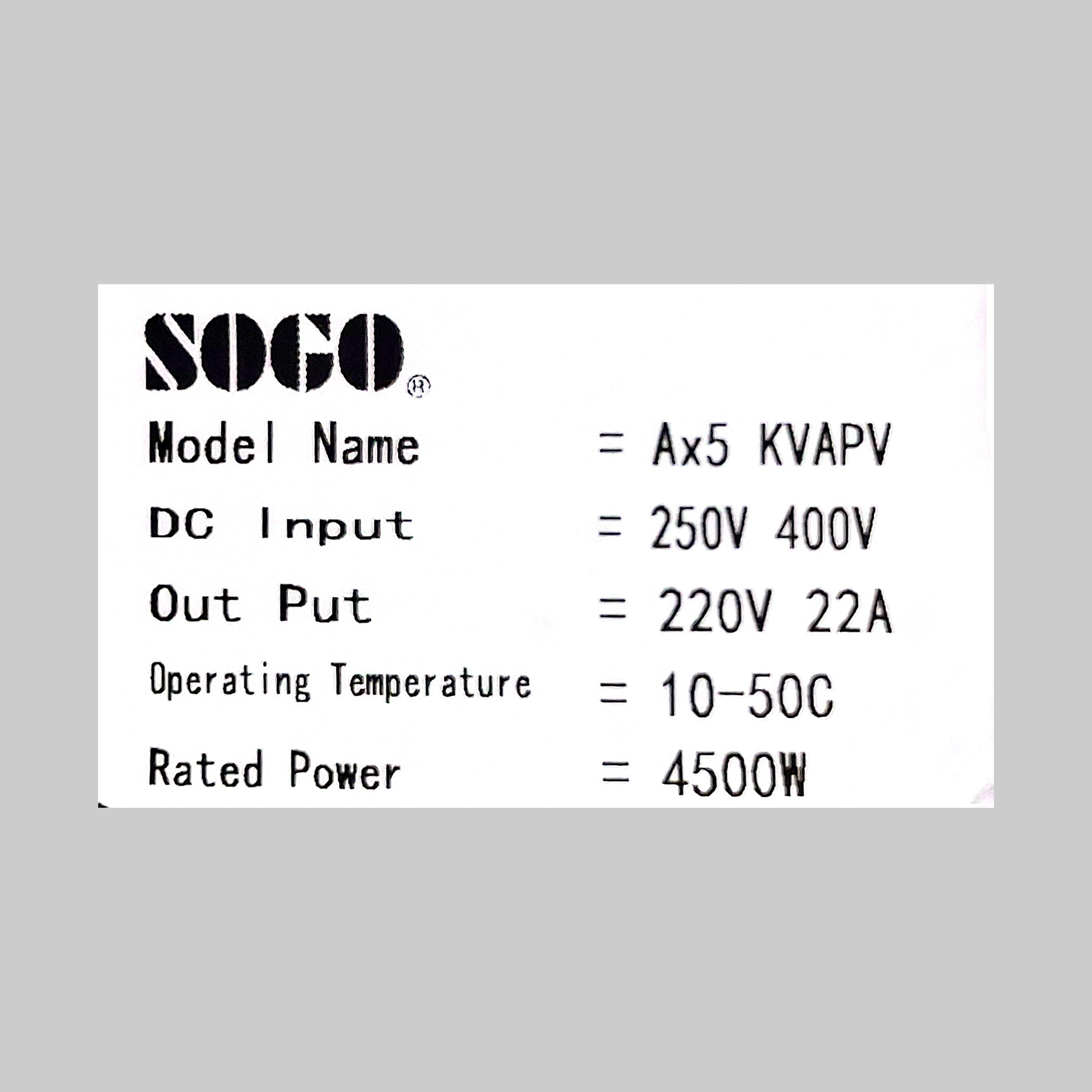 SOGO Solar Inverter 5.5KW NEXA - 1 year warranty - Zam Zam Store
