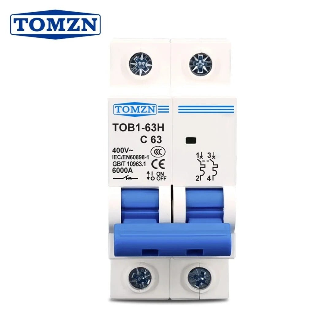 Tomzn 2P AC MCB Circuit Breaker | C Type 230/400V - Zam Zam Store