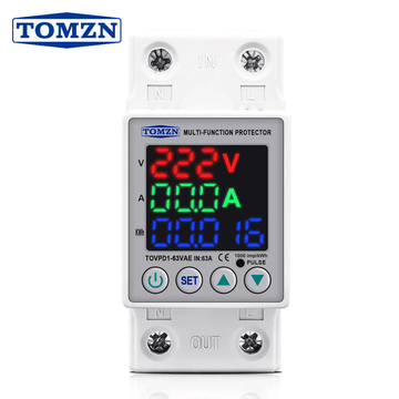Tomzn 3rd Gen 3-in-1 Voltage Protector | Over & Under Voltage Protector with kWh Meter - Zam Zam Store