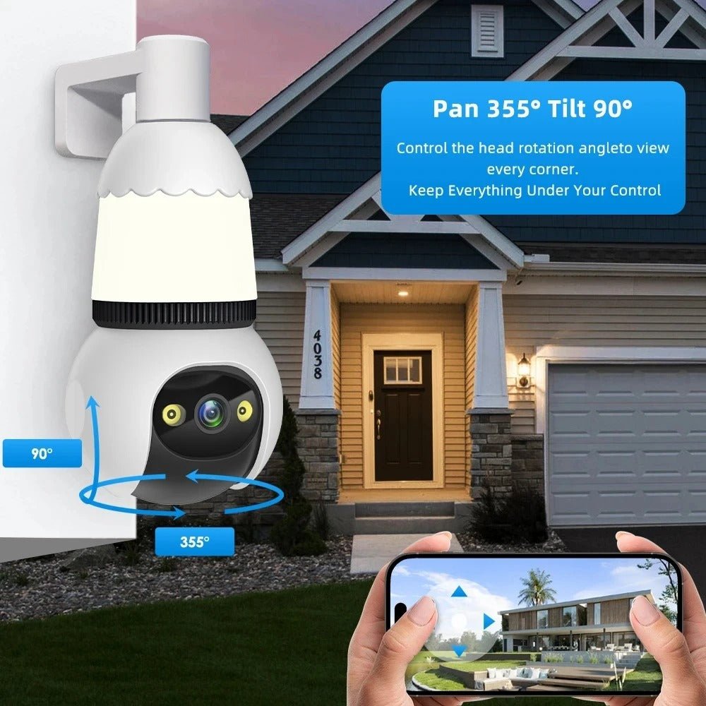 WiFi 3MP Smart Bulb Night Color Camera - 3 Month warranty - Zam Zam Store