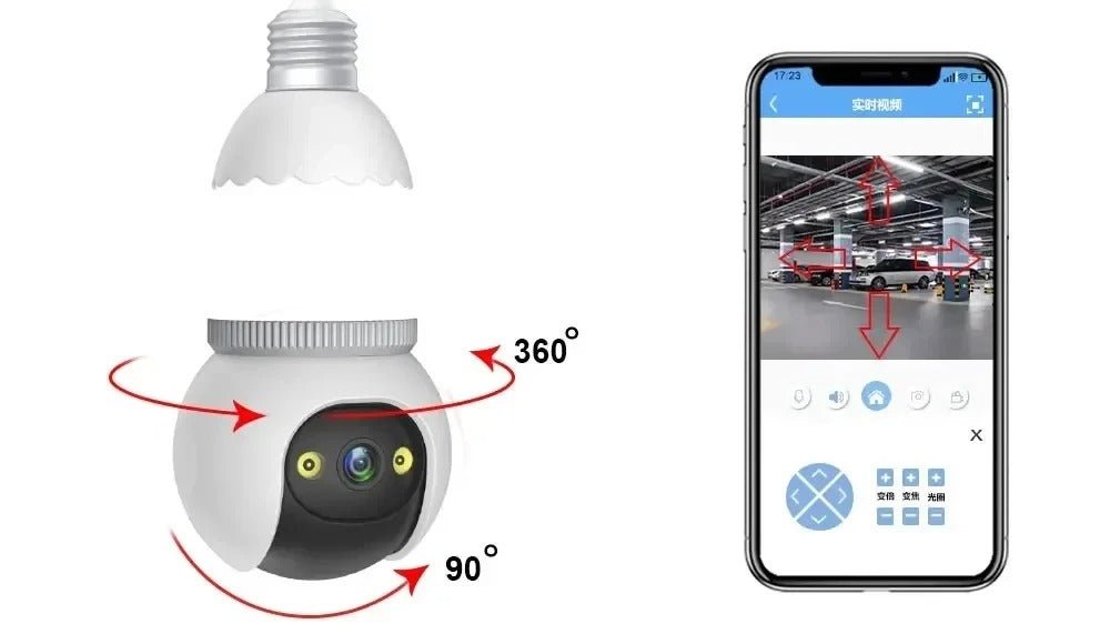 WiFi 3MP Smart Bulb Night Color Camera - 3 Month warranty - Zam Zam Store