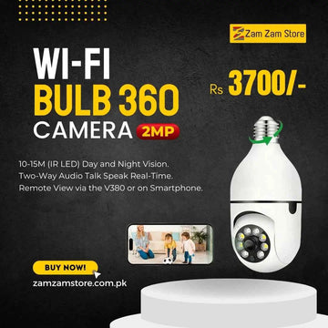 Wifi Bulb Camera 360 Rotation-Color mode & Siren indicator - Zam Zam Store