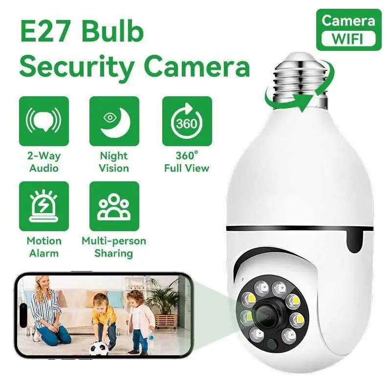 Wifi Bulb Camera 360 Rotation-Color mode & Siren indicator - Zam Zam Store