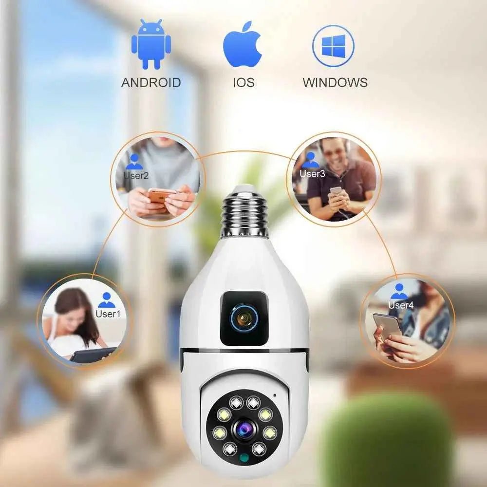 Wifi Bulb Camera Dual lance PTZ 2MP - Zam Zam Store