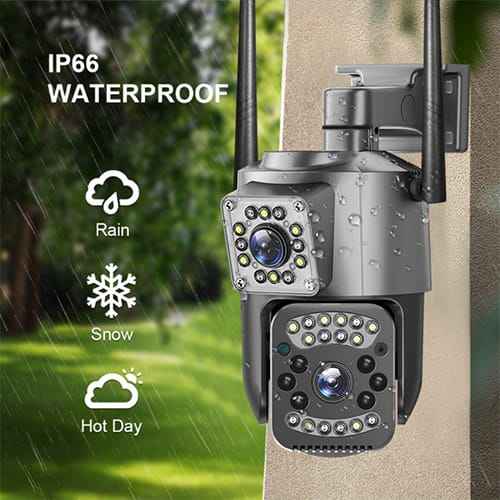 WiFi Dual Lens Outdoor PTZ Camera 2MP - Zam Zam Store