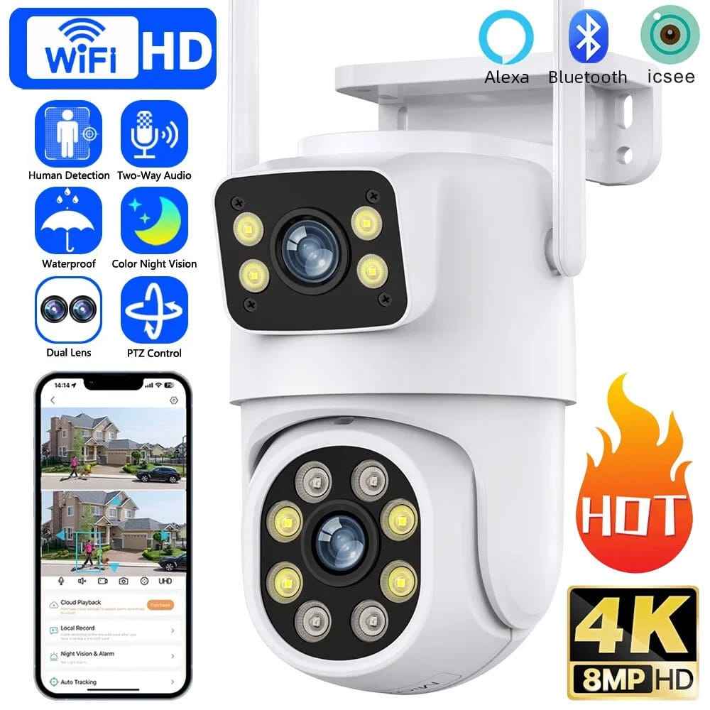 WiFi Dual Lens Outdoor PTZ Camera 2MP - Zam Zam Store