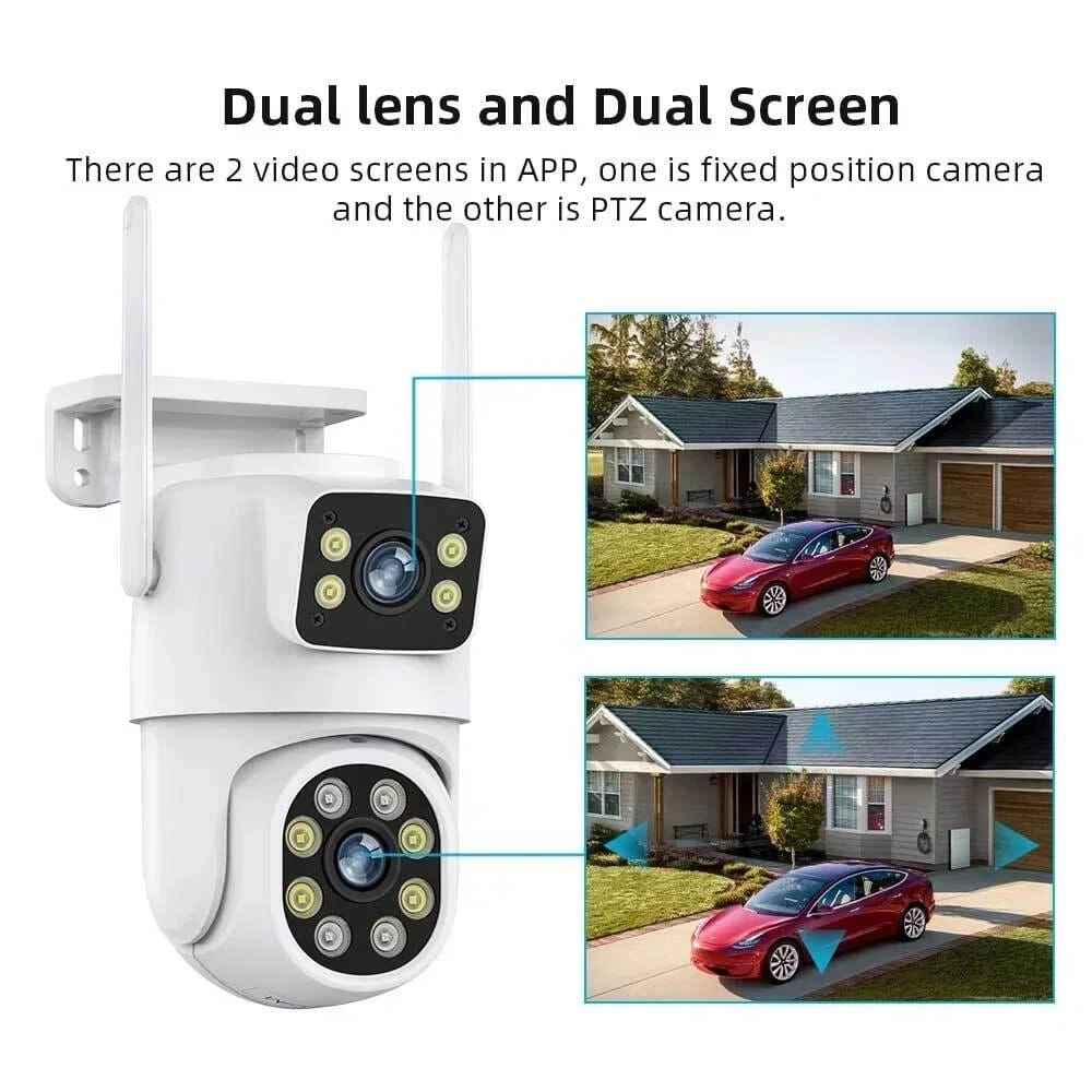 WiFi Dual Lens Outdoor PTZ Camera 2MP - Zam Zam Store