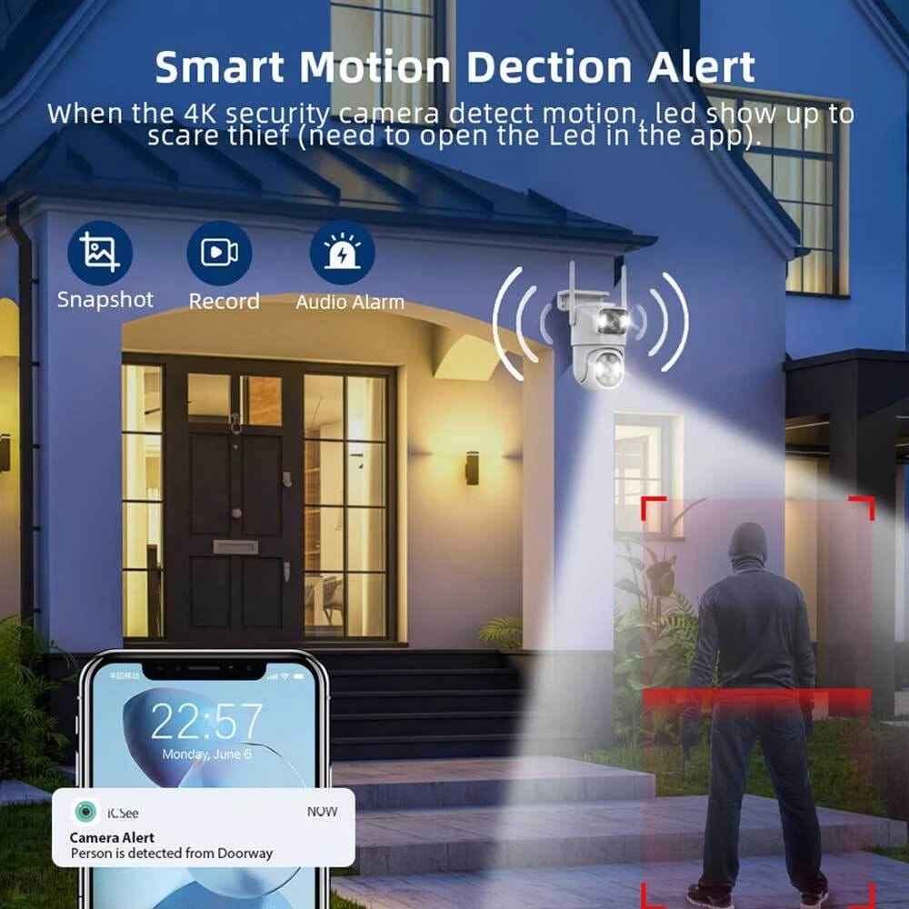 WiFi Dual Lens Outdoor PTZ Camera 2MP - Zam Zam Store