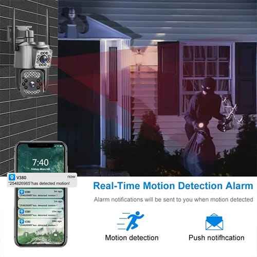 WiFi Dual Lens Outdoor PTZ Camera 2MP - Zam Zam Store