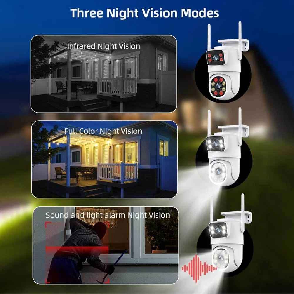 WiFi Dual Lens Outdoor PTZ Camera 2MP - Zam Zam Store