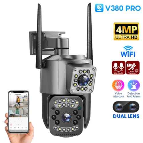 WiFi Dual Lens Outdoor PTZ Camera 2MP - Zam Zam Store