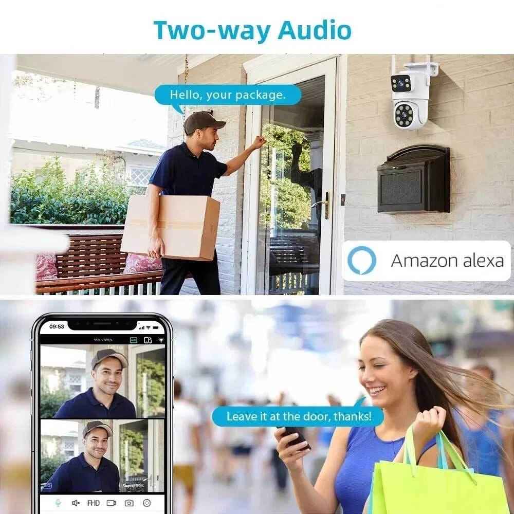 WiFi Dual Lens Outdoor PTZ Camera 2MP - Zam Zam Store