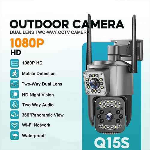 WiFi Dual Lens Outdoor PTZ Camera 2MP - Zam Zam Store